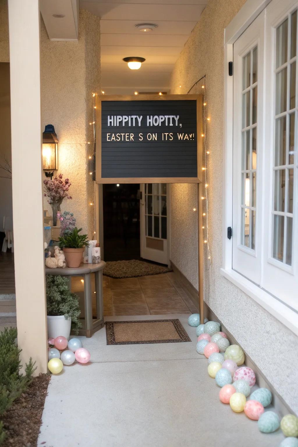 A welcome saying that sets a happy atmosphere for those who visit.