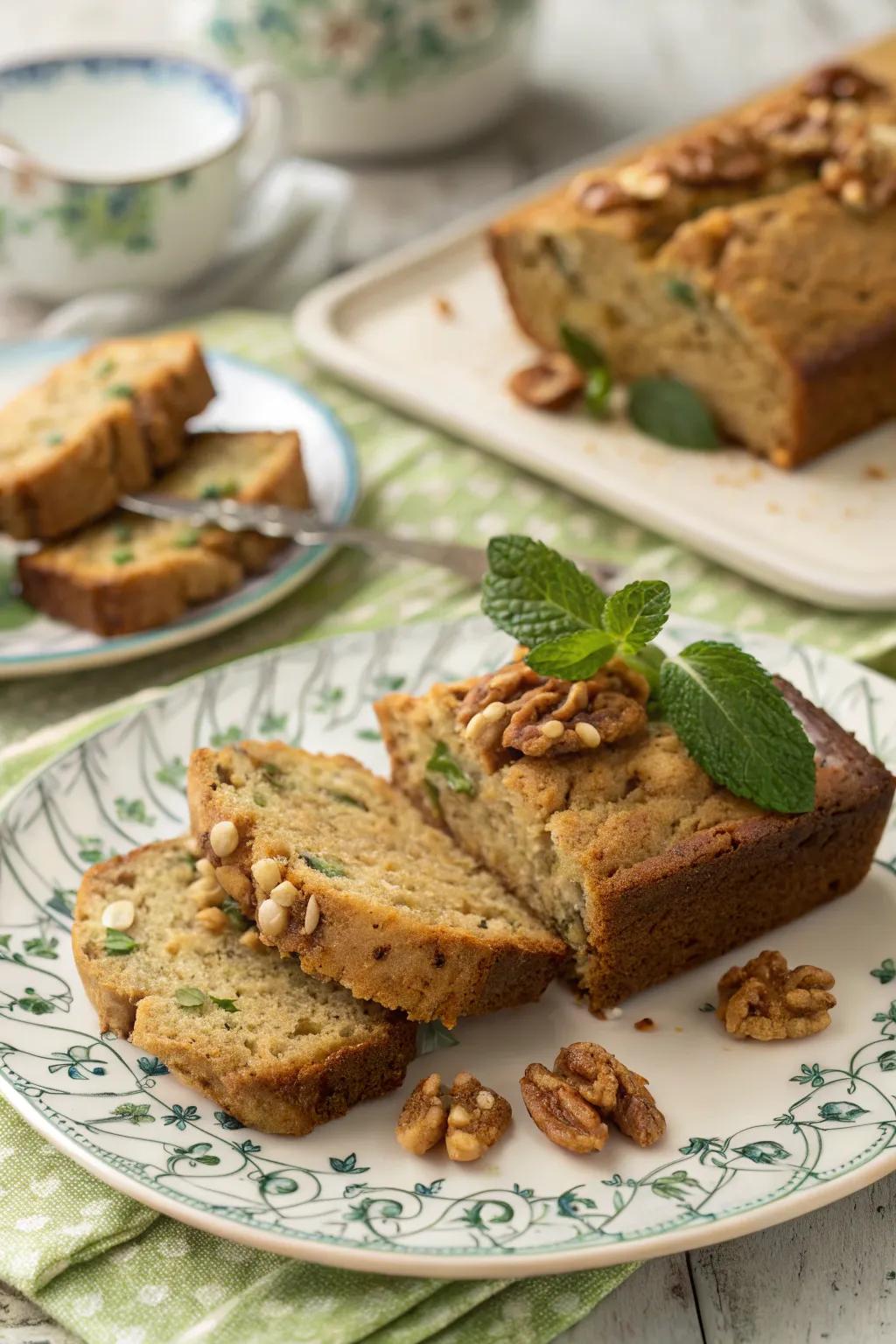 Delectable gourgette loaf, superb for an Easter brunch.