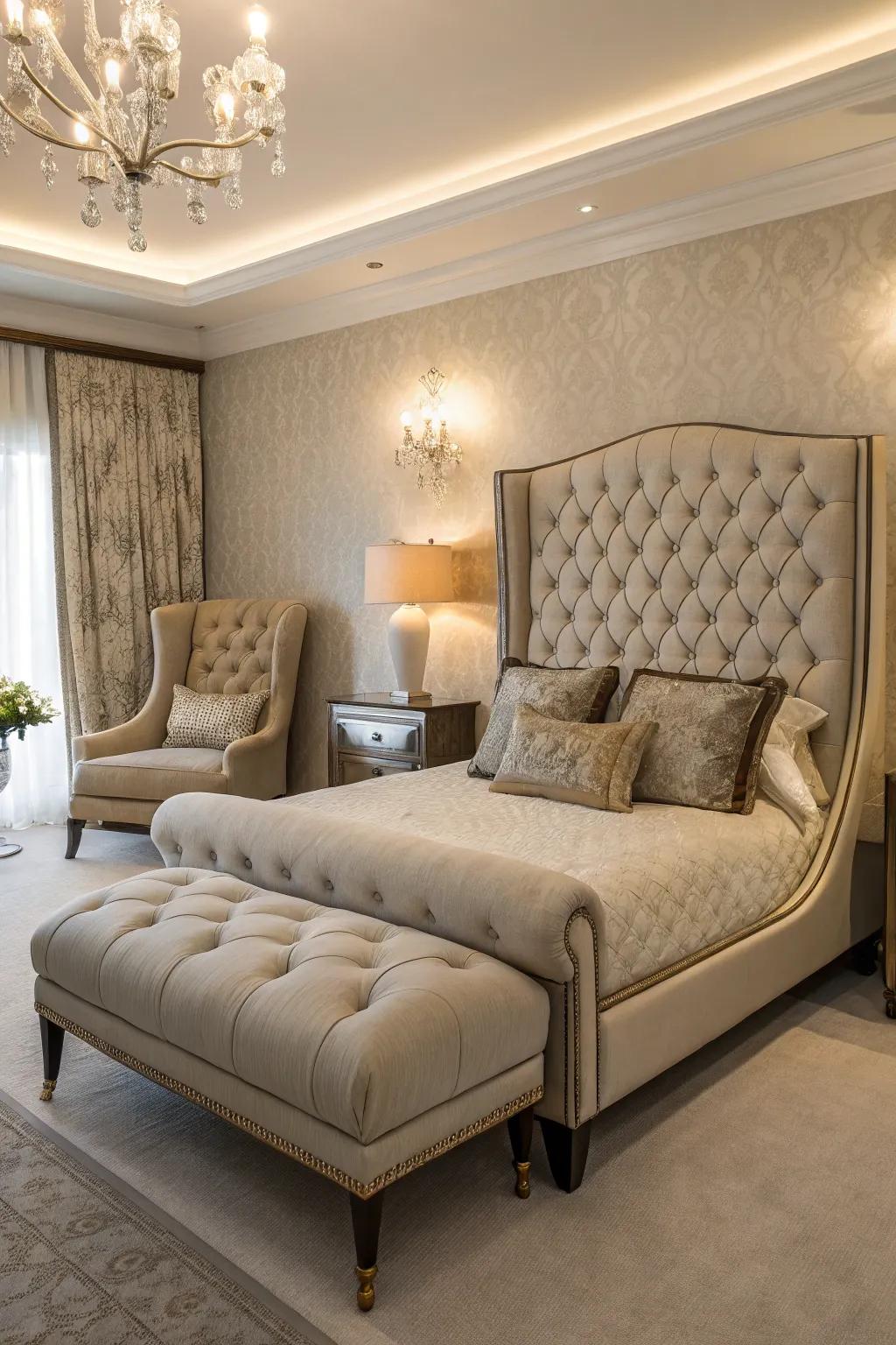 Fashionable furniture pieces create a polished and cohesive appearance.