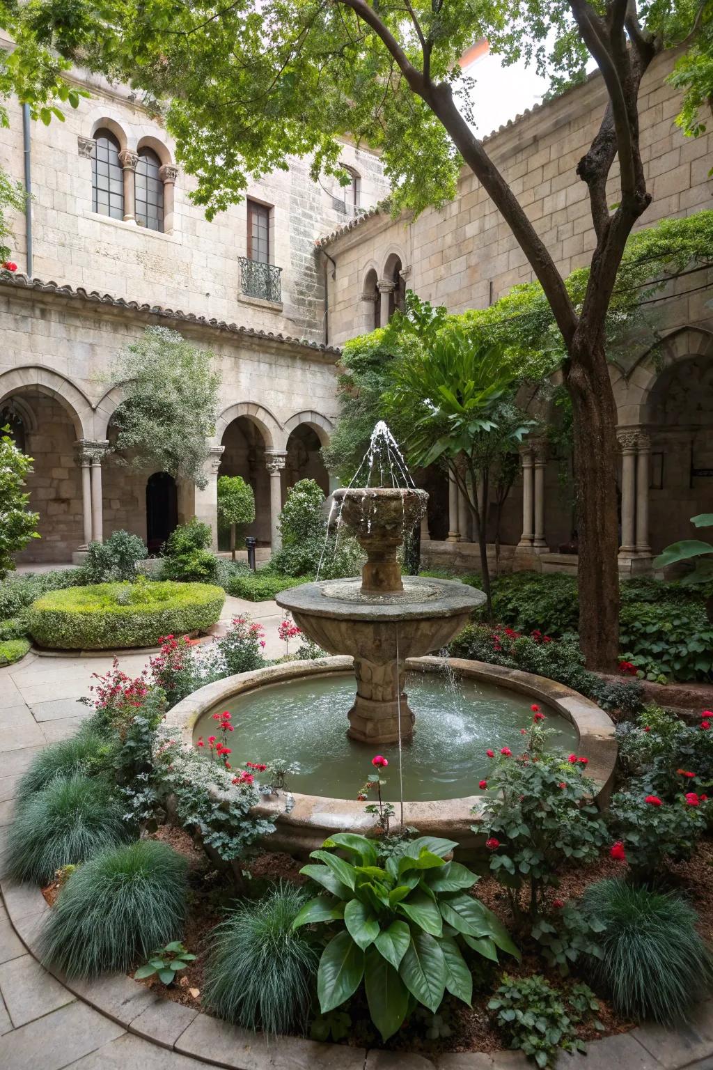 Imbue serenity into your courtyard with a calming aquatic feature.
