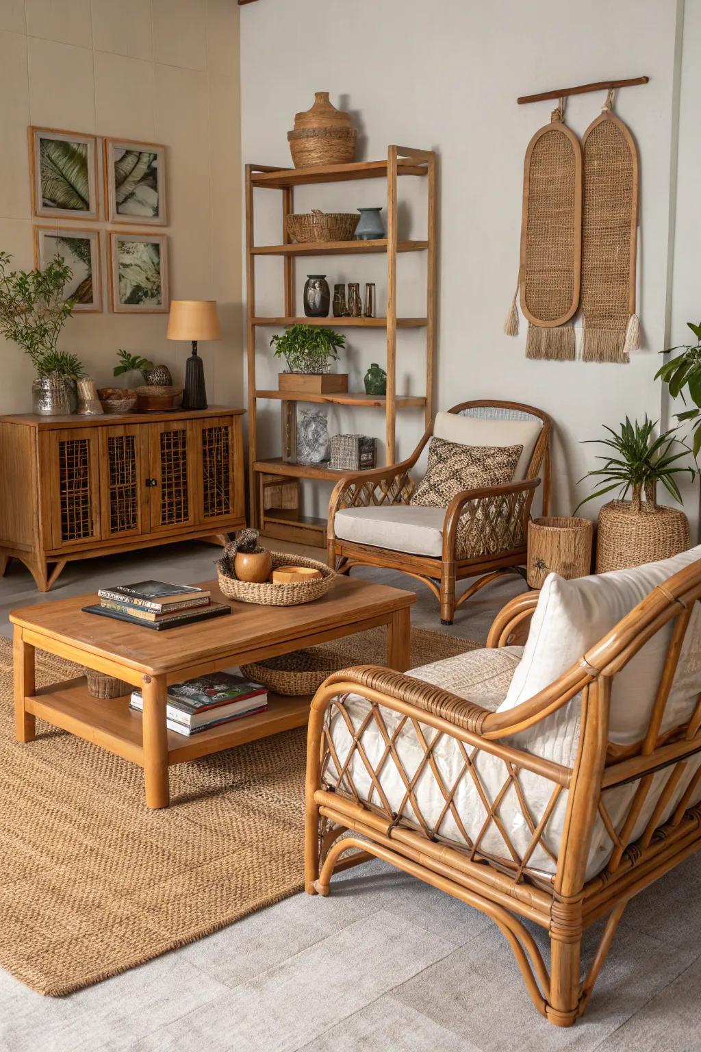 Warm your space with raw materials.