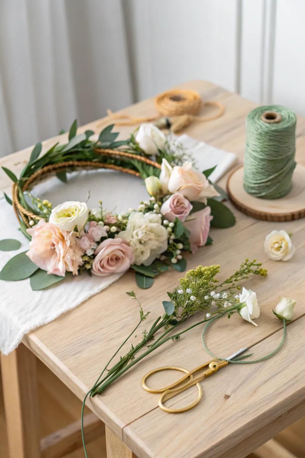 Forge enchanting memories with a DIY floral circlet bundle, ideal for a fairy-inspired commemoration.