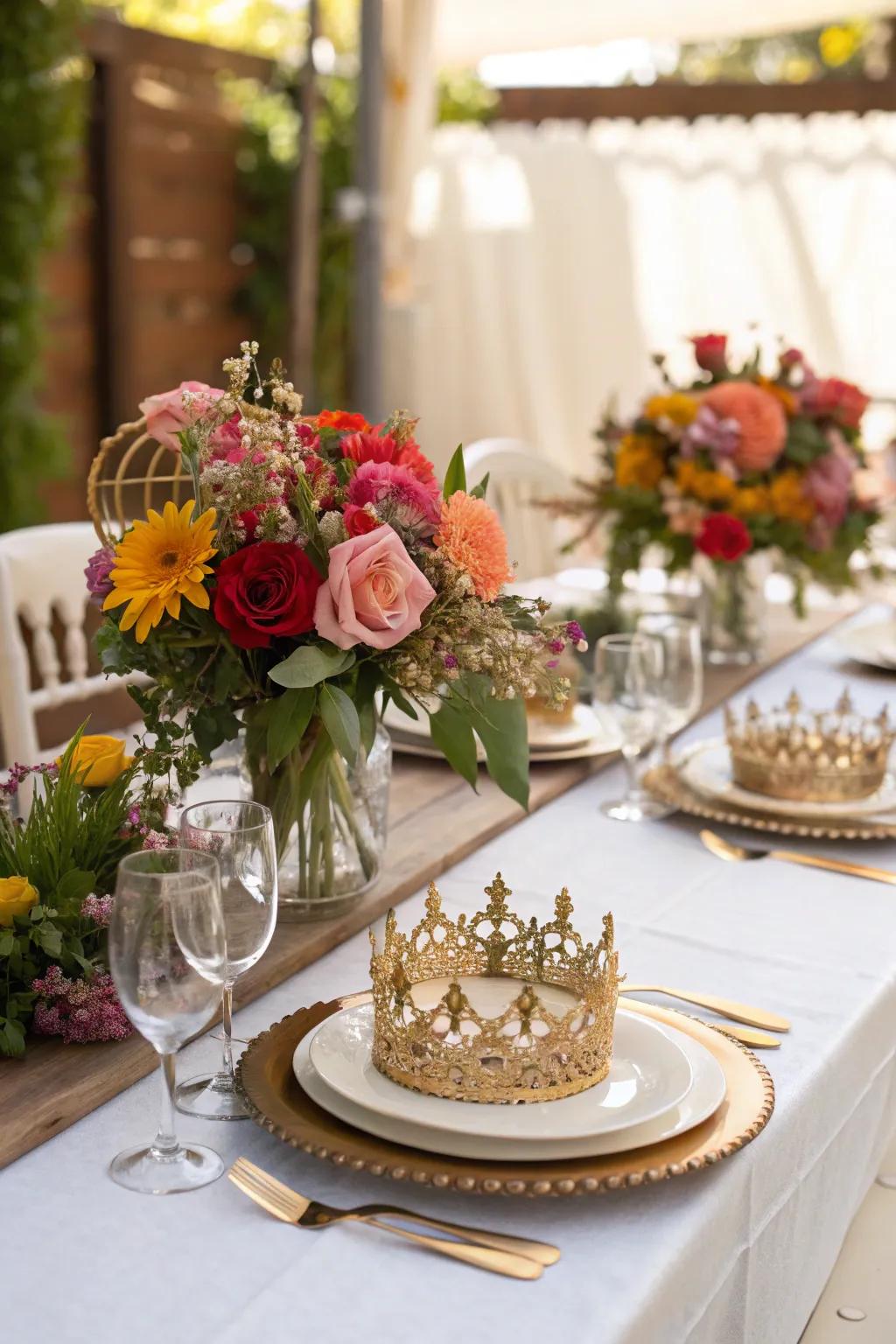 Sophisticated table settings suited for a fairytale banquet.