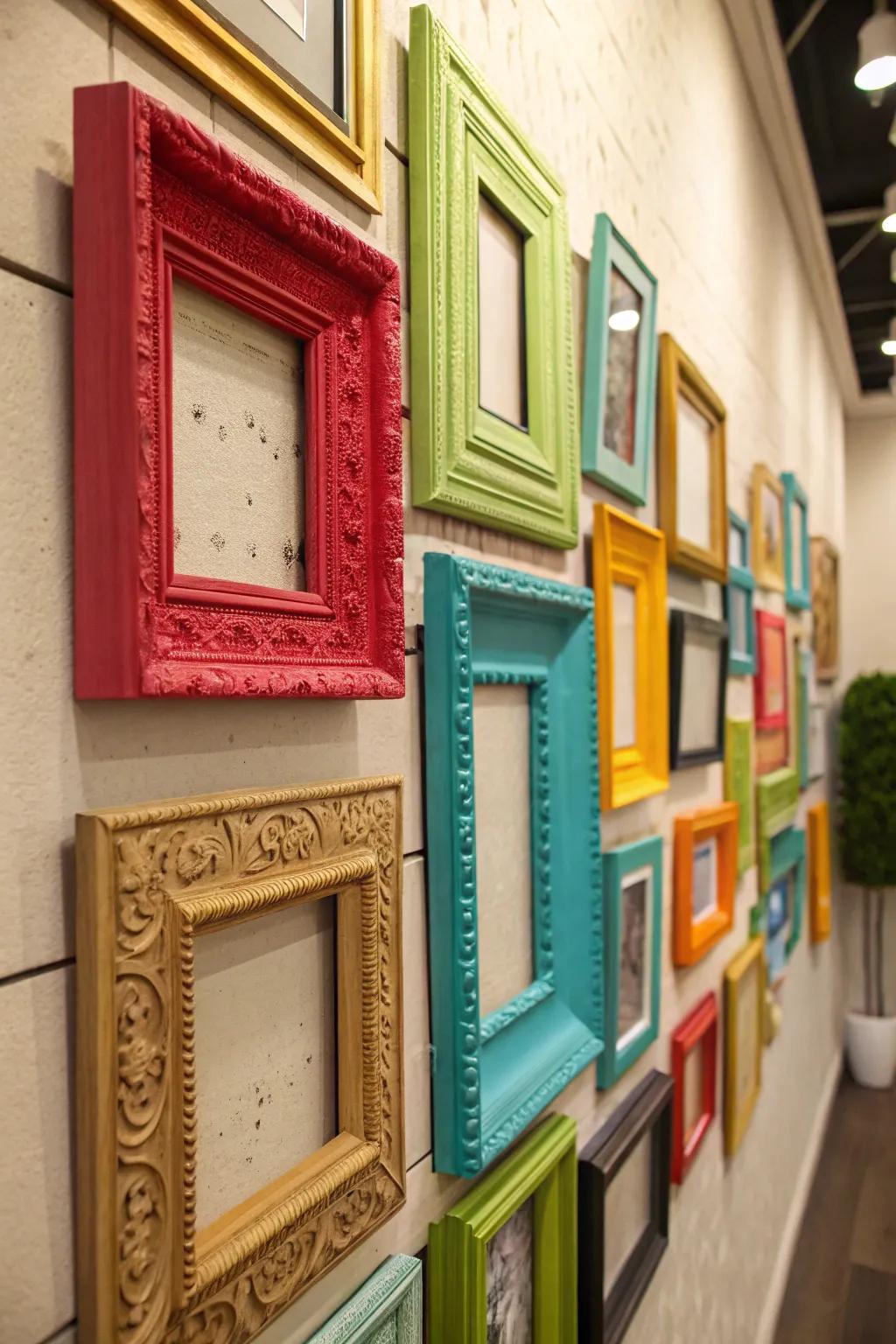A vibrant mix of colorful and textured frames