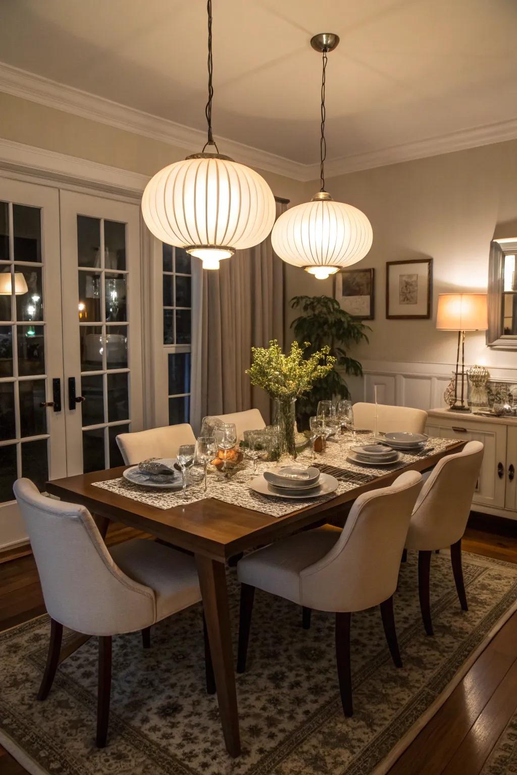 Opal glass droplights lend a nostalgic and sophisticated feel to any space.