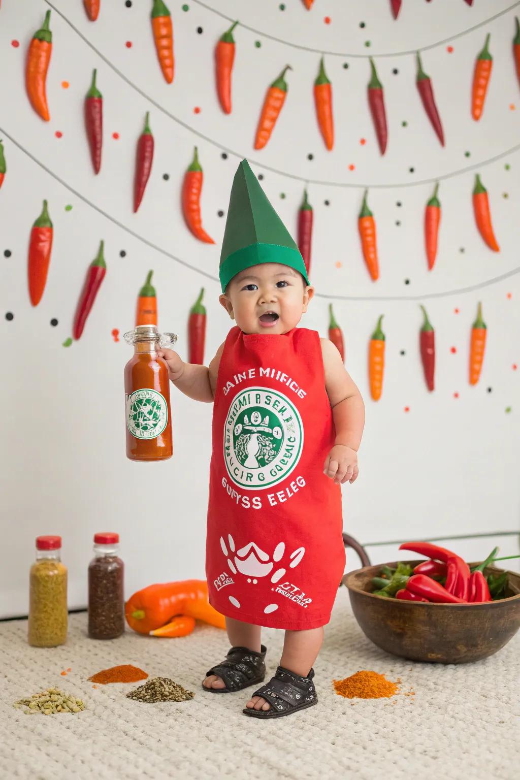 A zesty Sriracha getup for the audacious and intrepid.