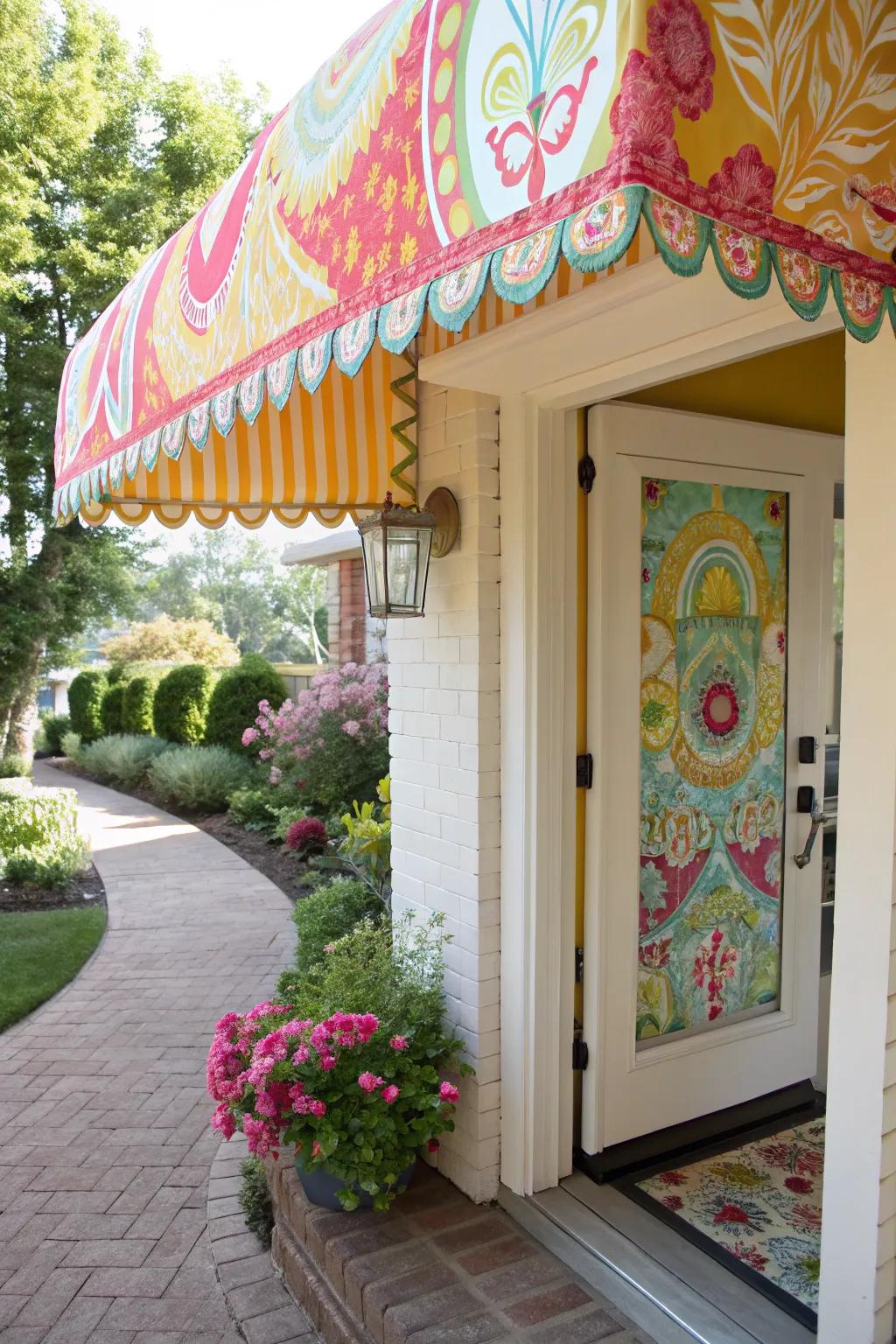 Fabric overhangs deliver lively flair.