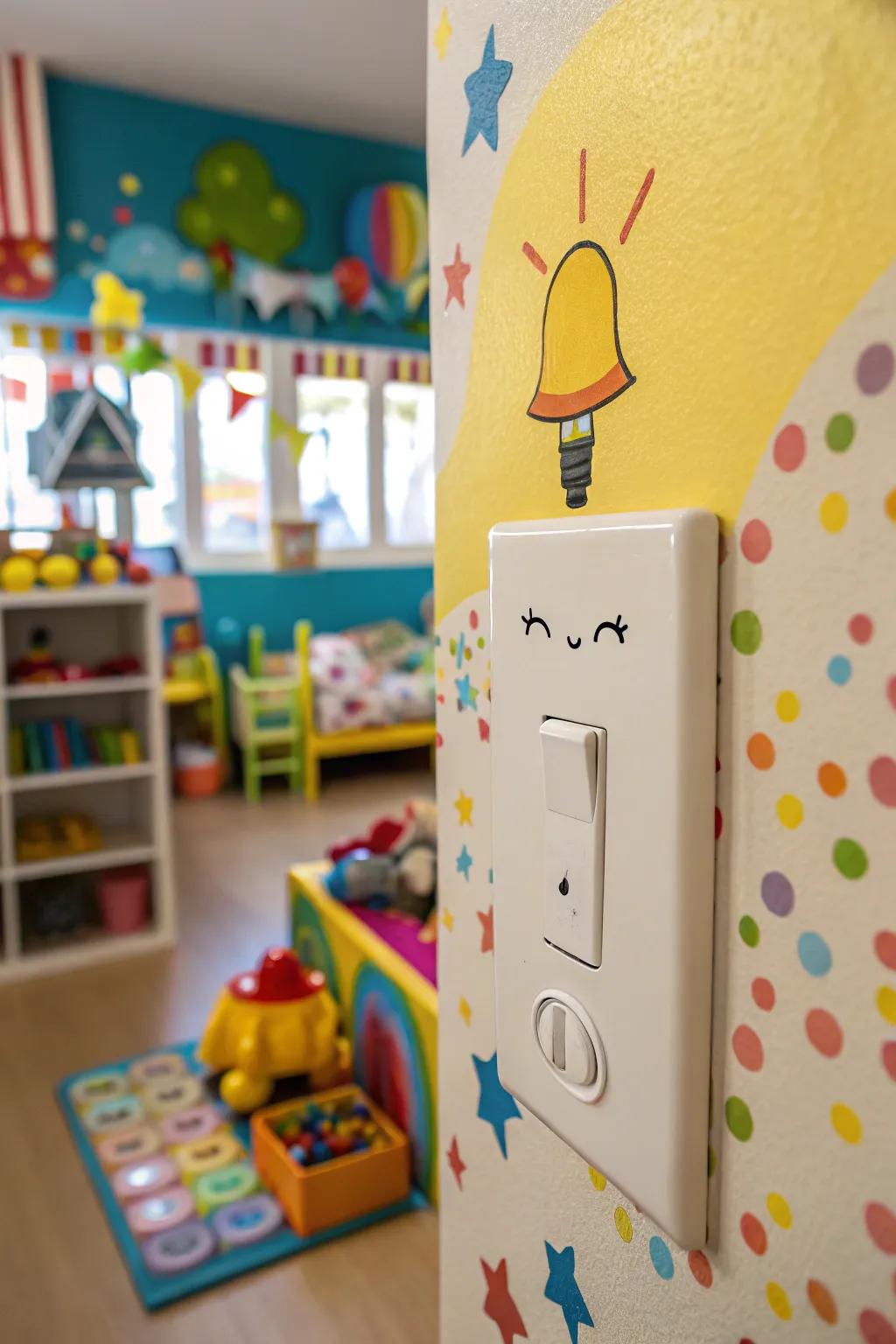 A blinking eye panel that brings character to any switch.