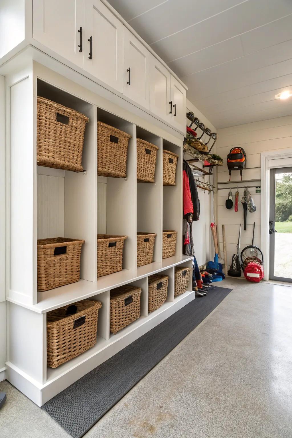 Compartments and containers keep the small essentials organized and accessible.