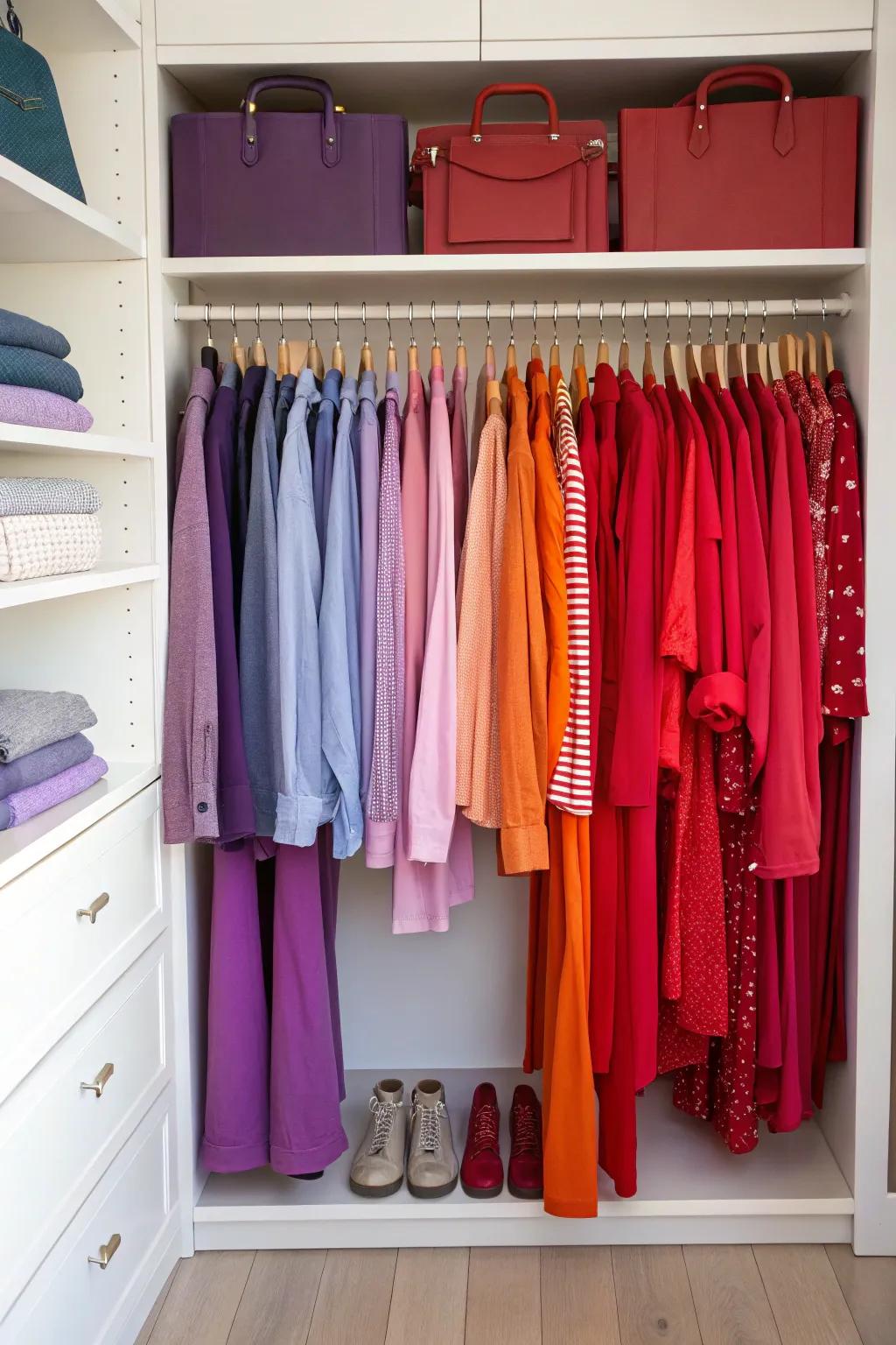 Hue synchronization imparts harmony to your closet.