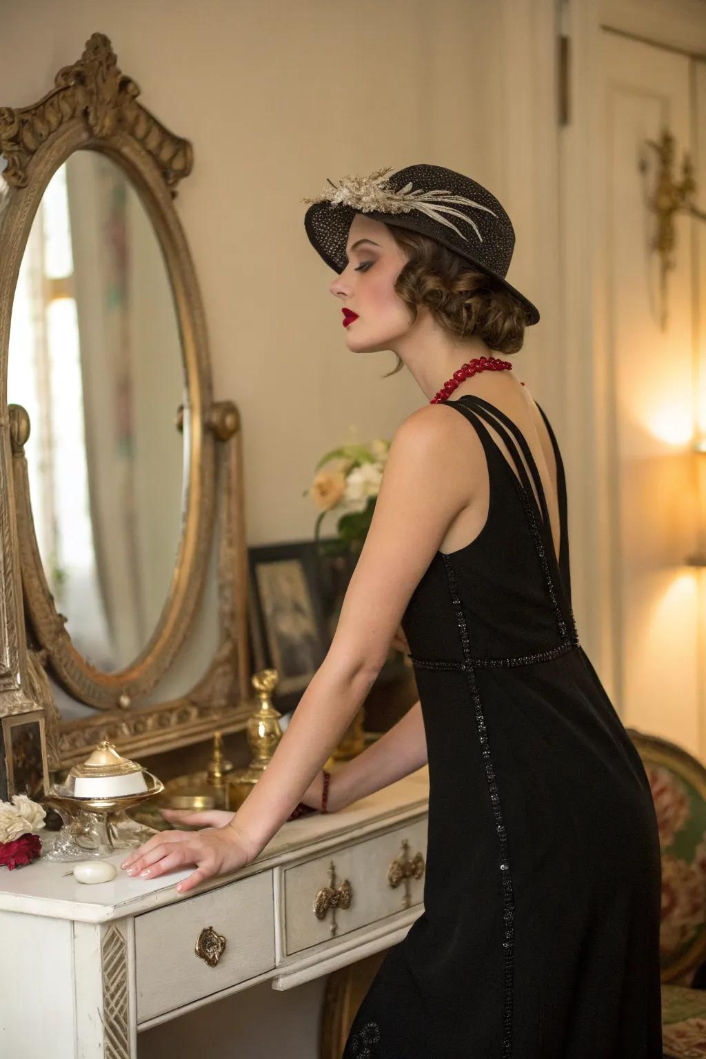 Step into the world of film noir with a femme fatale style.