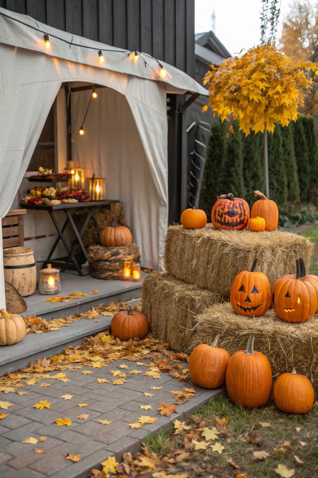Relish a joyful pumpkin ground-themed celebration.