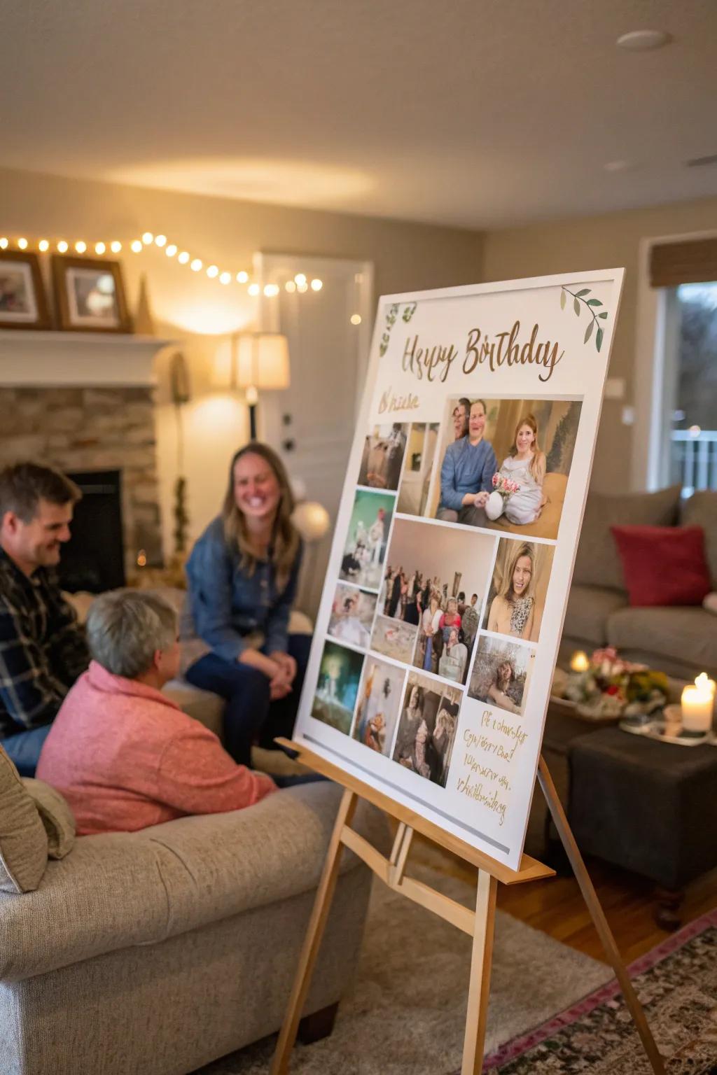 Snapshot compilations on birthday displays commemorate treasured recollections.
