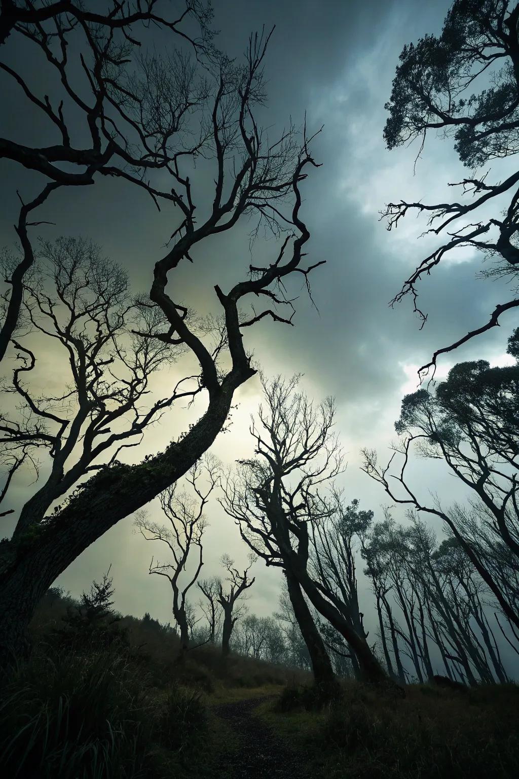 Chilling limbs and timber poster that adds an eerie touch.