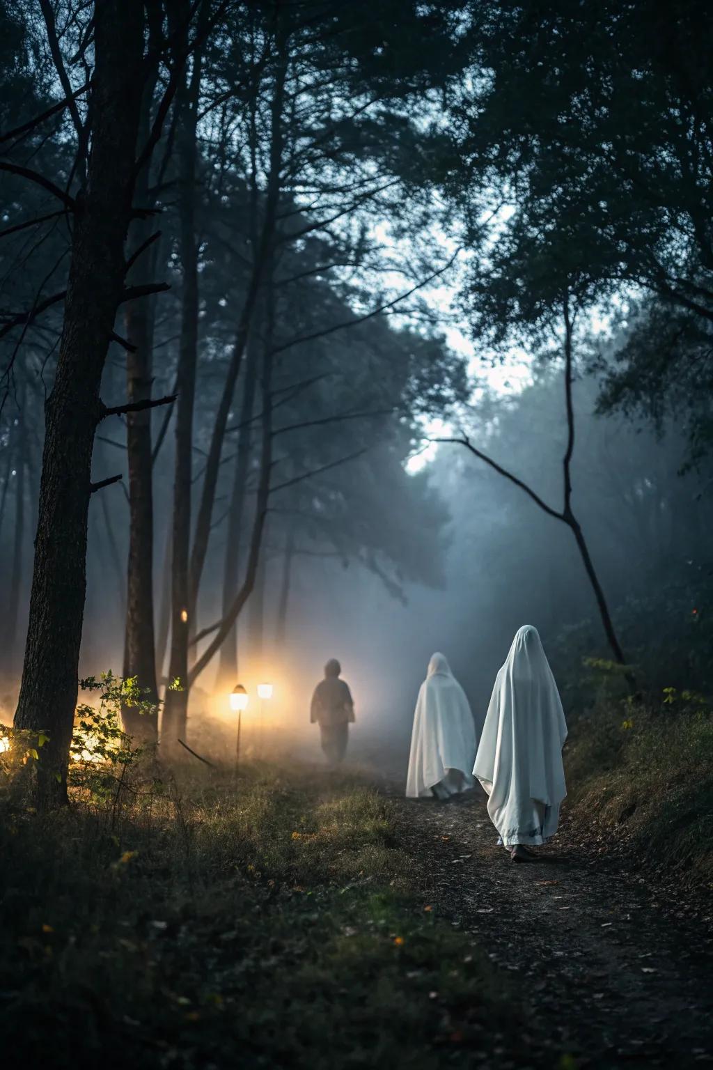 Illuminate the dread with strategically placed lights all along your trail.