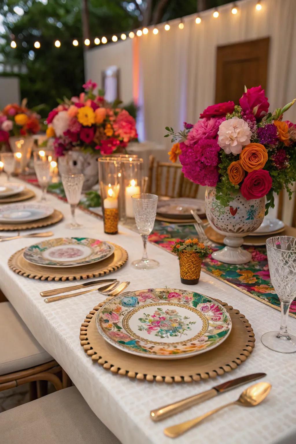 A beautifully decorated table awaiting the arrival of party guests.