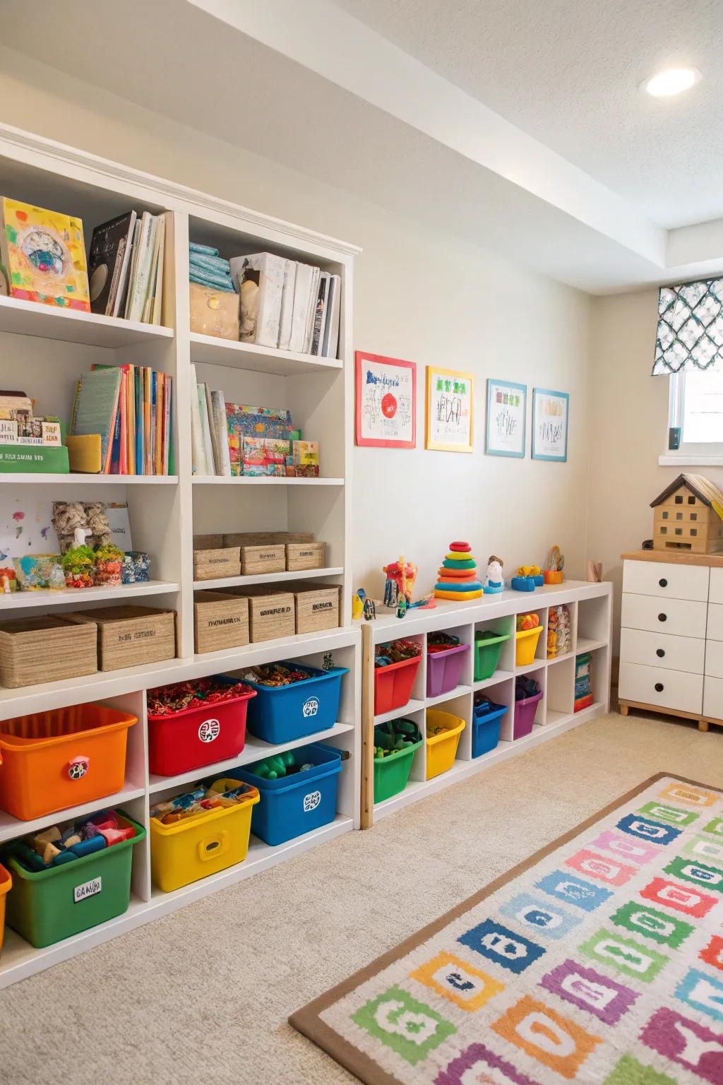 Smart storage solutions for a tidy daycare.