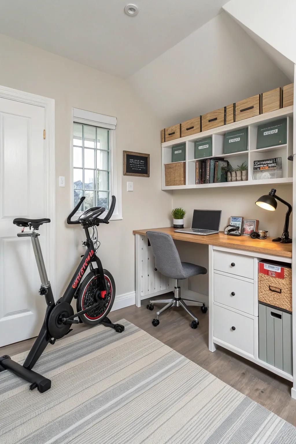 Space-saving tools optimize the usage of space in your office gym.
