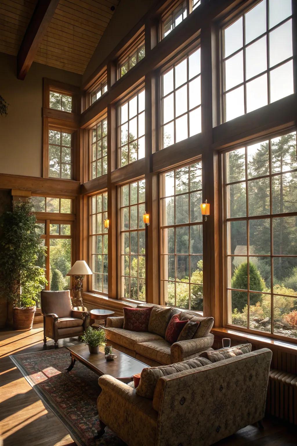 Sunlight streaming into an elegantly designed room.