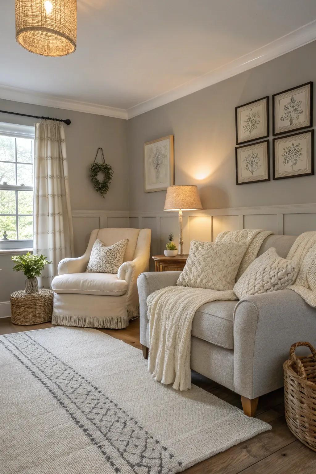 Subtle shades fashion an elegant and tranquil atmosphere.