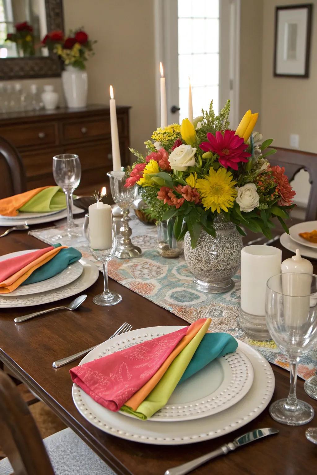 Develop a striking tablescape with stylized dining ware and centerpieces.