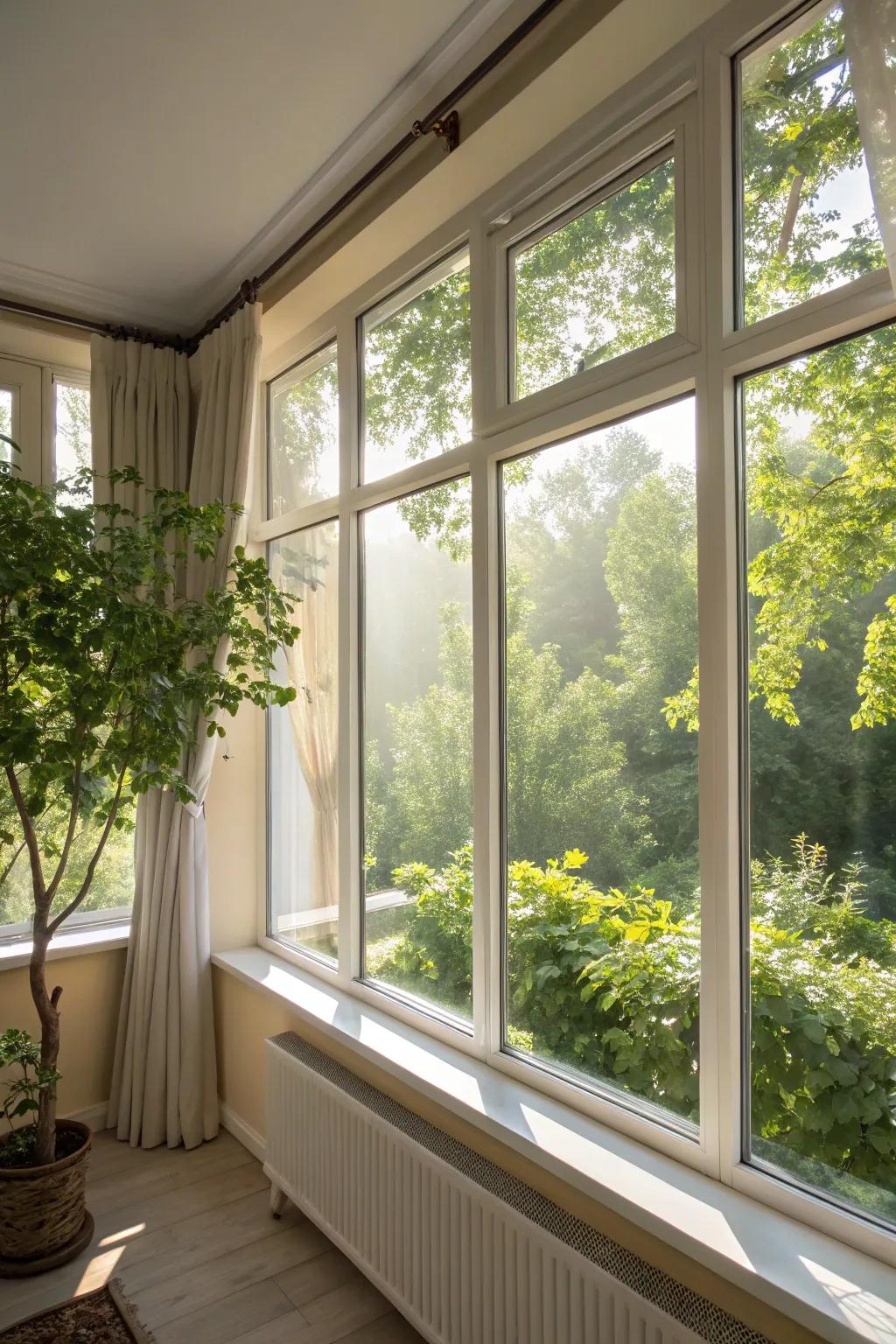 Glass sheeting provides undetectable insulation.