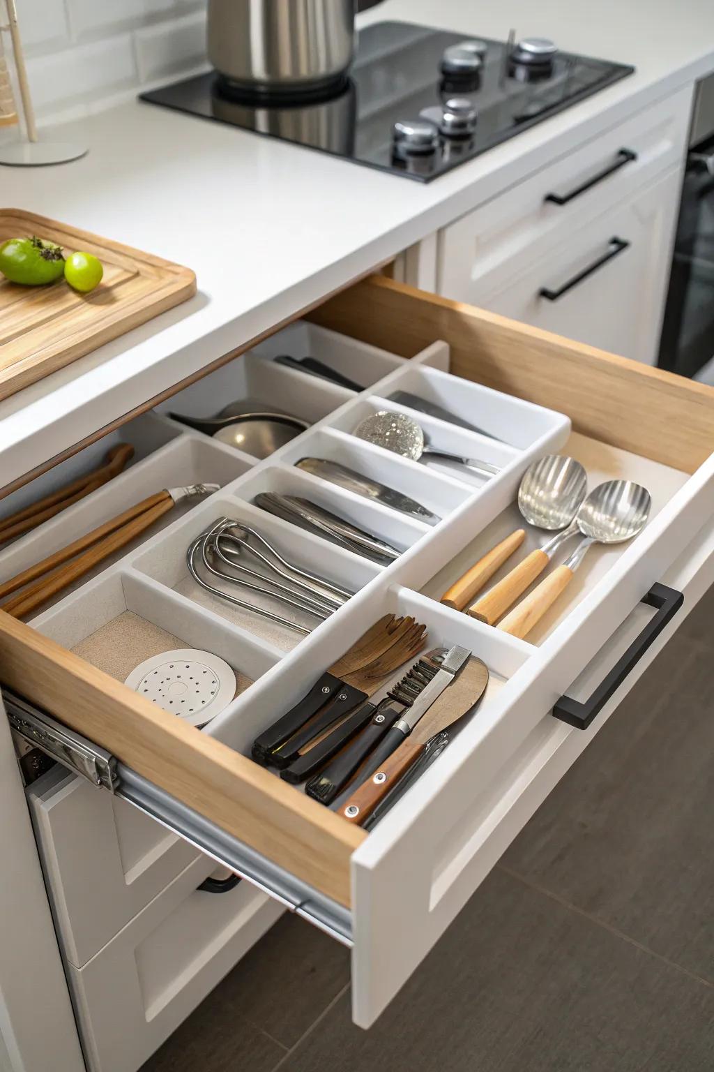 Drawer dividers ensure every tool has its place.