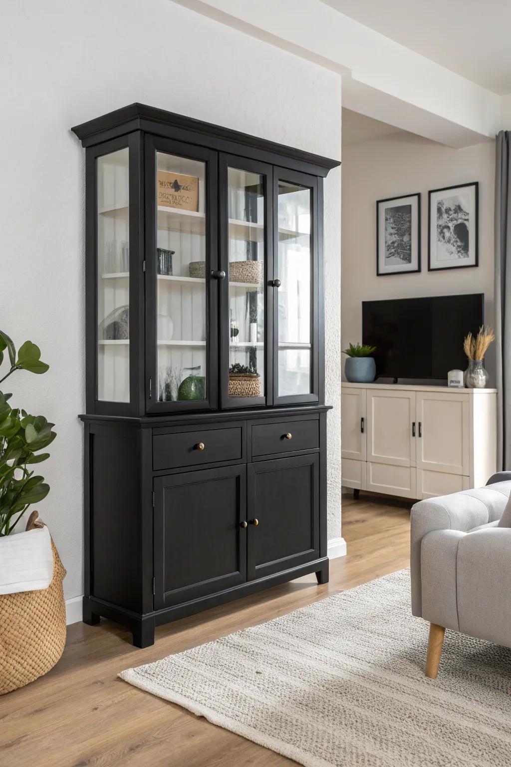 The minimalist hutch brings a streamlined and contemporary style.
