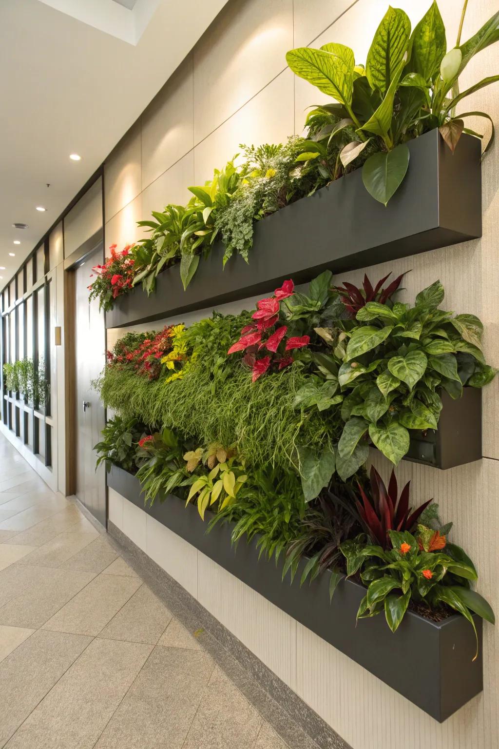 Change your wall into a living piece of art using plants.