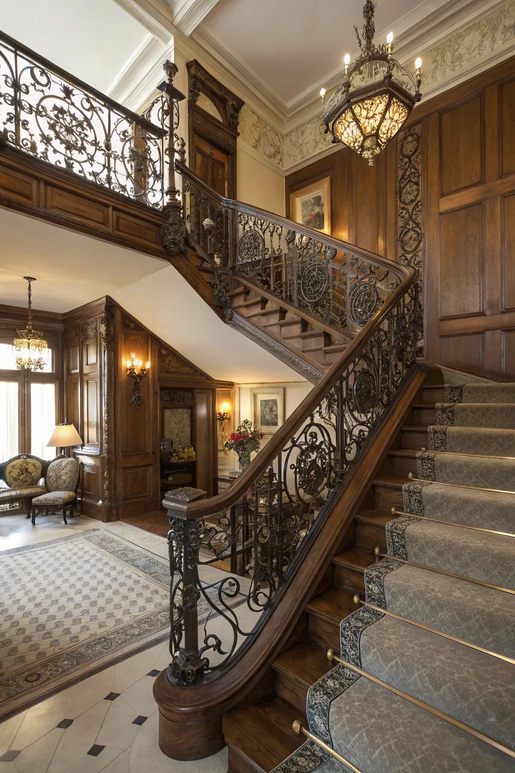Complex ironwork includes a hint of elegance and artistry.