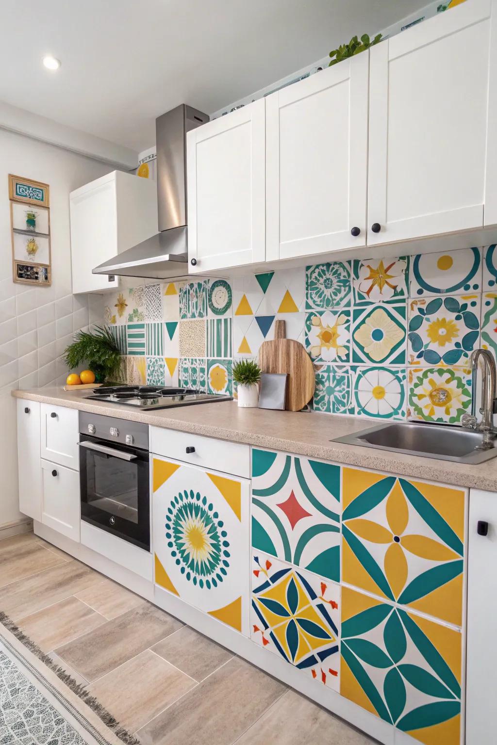 Adhesive graphics deliver a delightful and versatile avenue to personalize your kitchen.