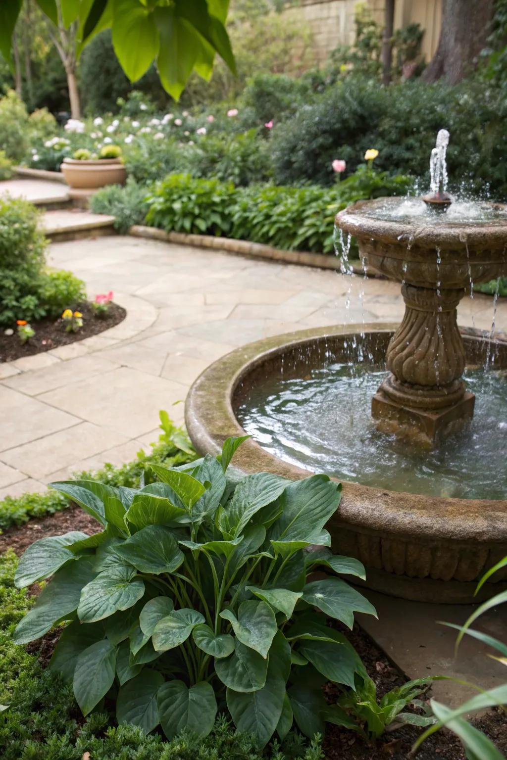 A water feature adds tranquility to your garden's corner.