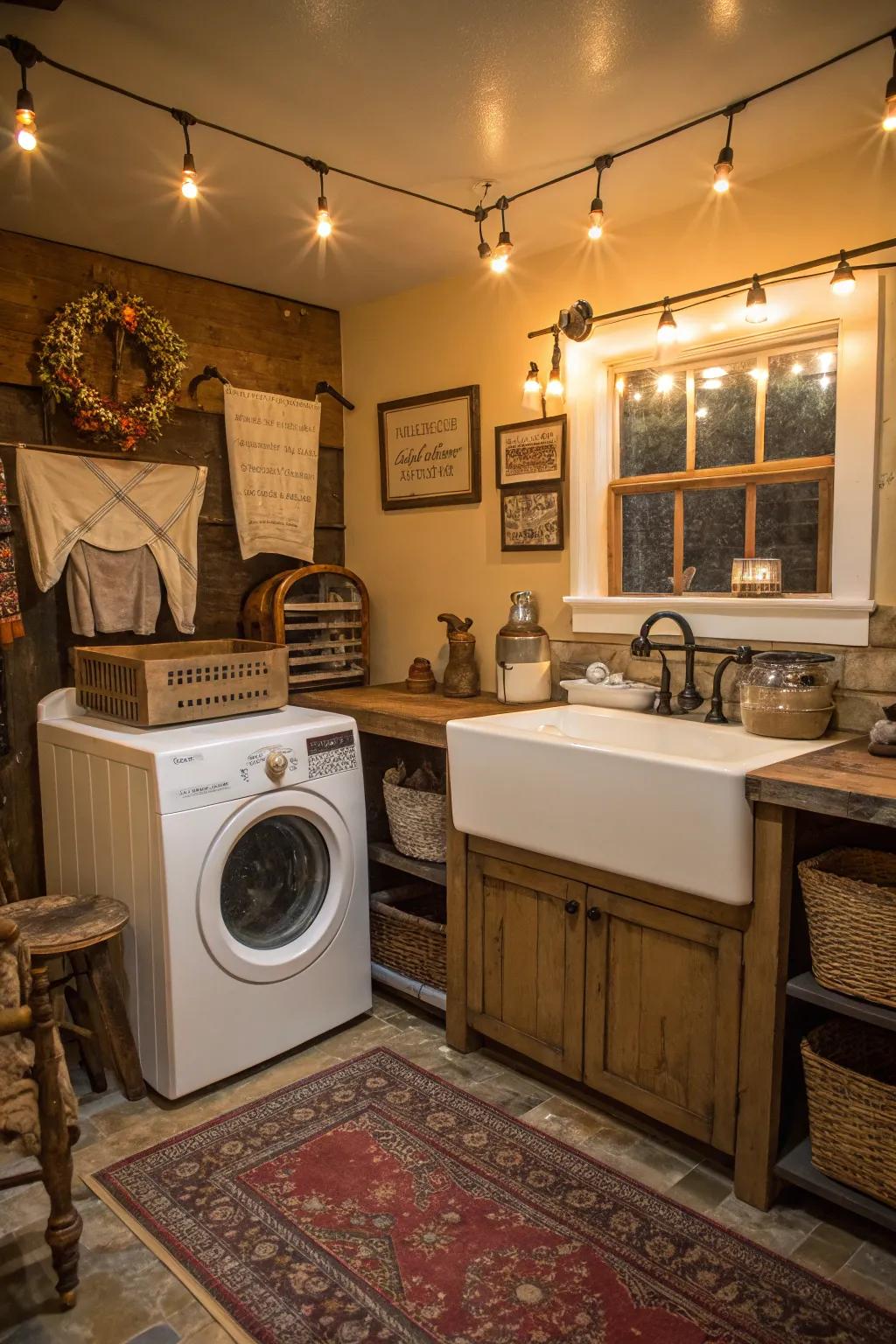 Rustic farmhouse washbasins offer both function and style.