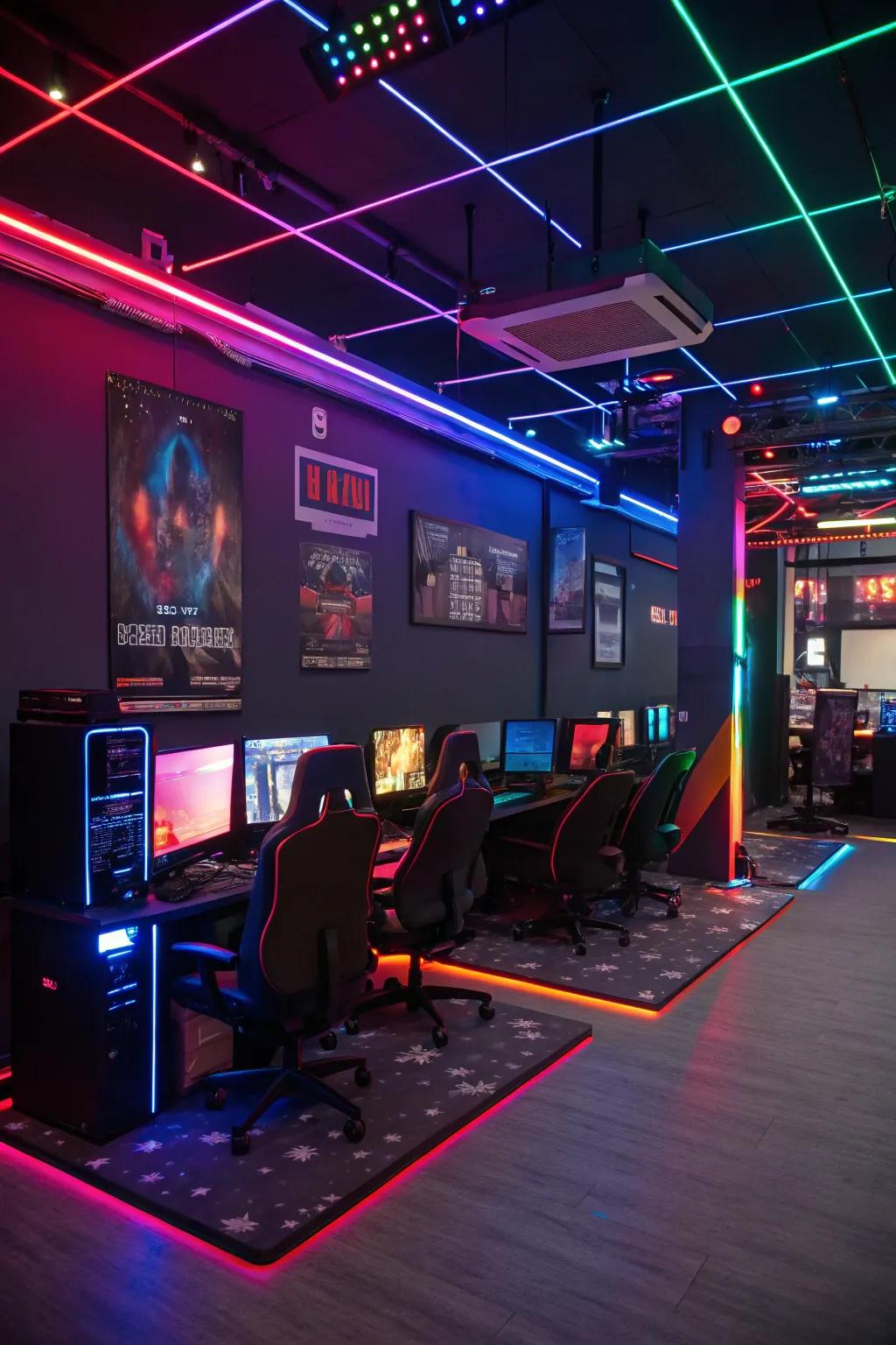 Use vibrant neon LED lighting to enhance your gaming experience.