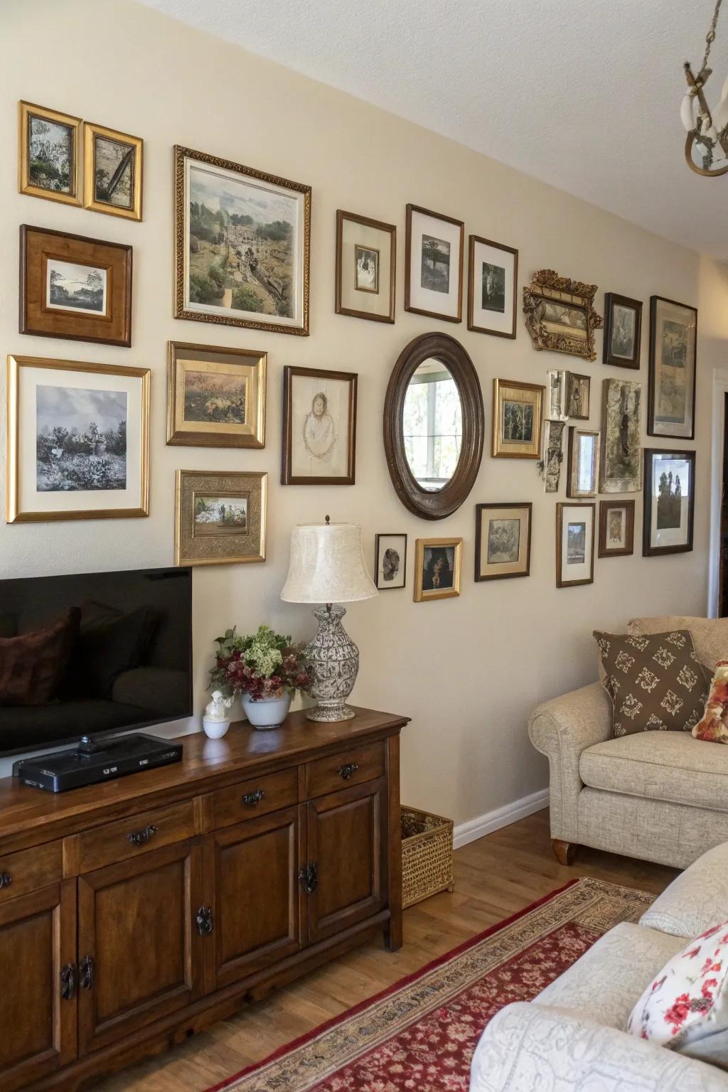 An art display contributes a tailored and artistic aspect.