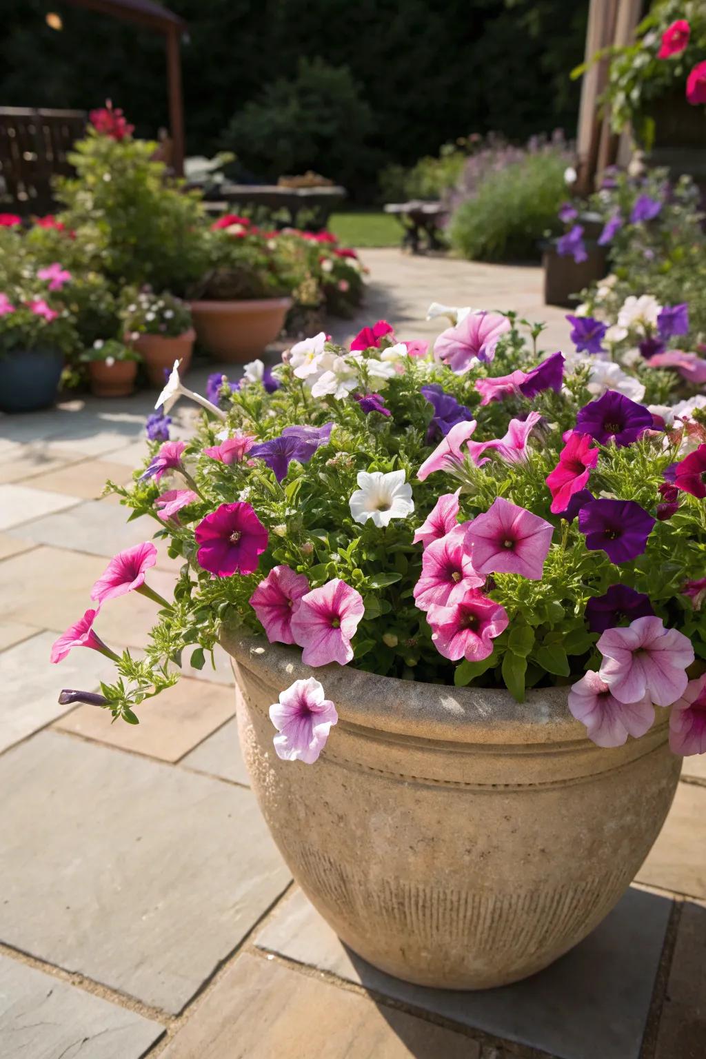 Trumpet Flowers offering a burst of color in the sun.