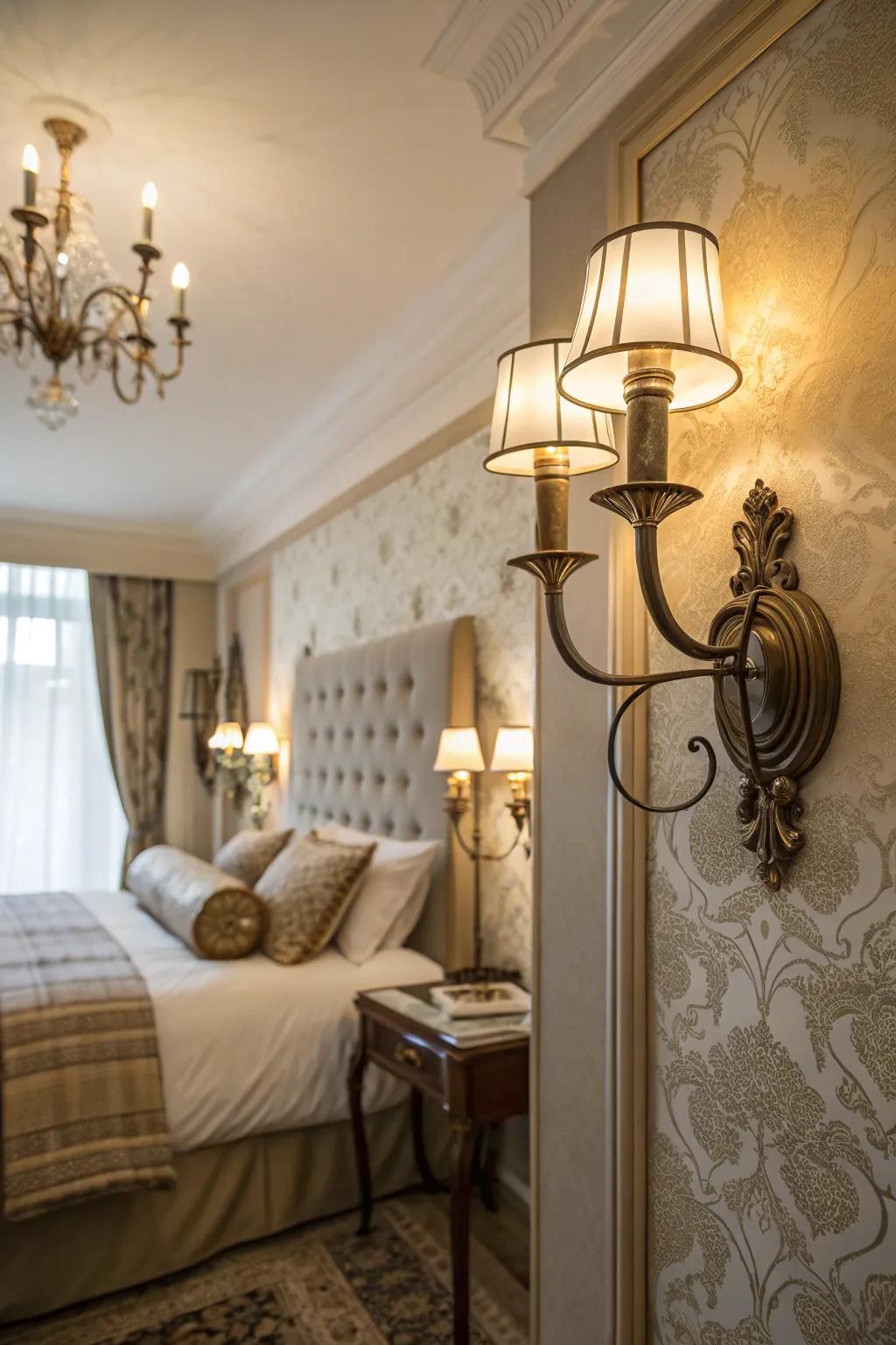 Mounted lights conserving space while providing a gentle glow.