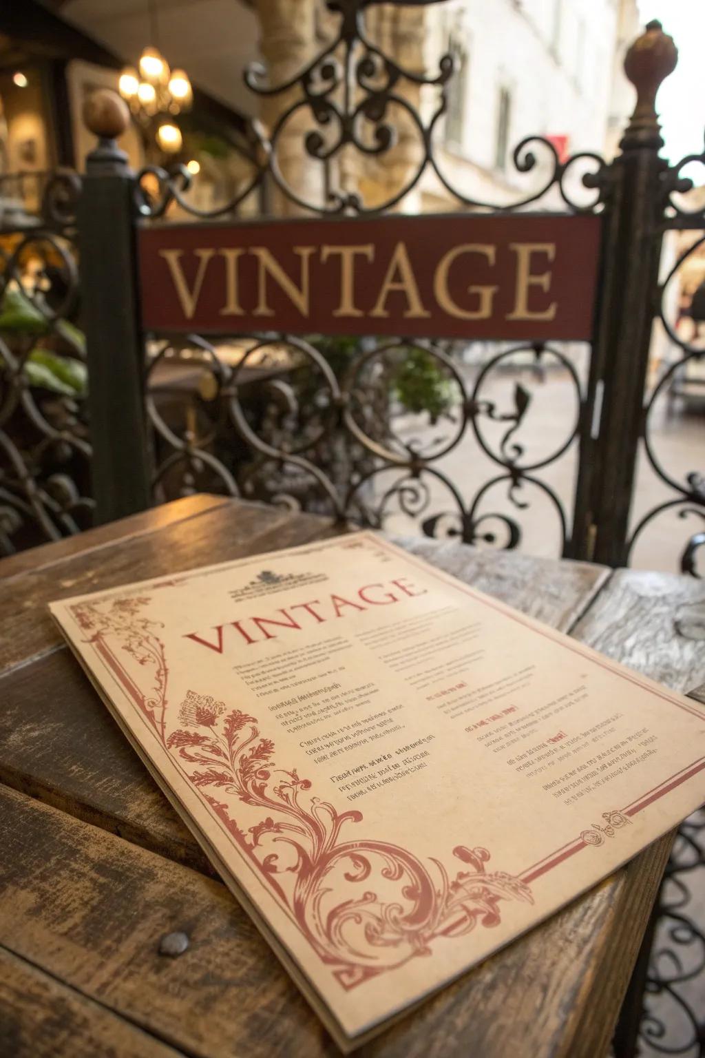 Classic components lend a nostalgic charm to your menu.