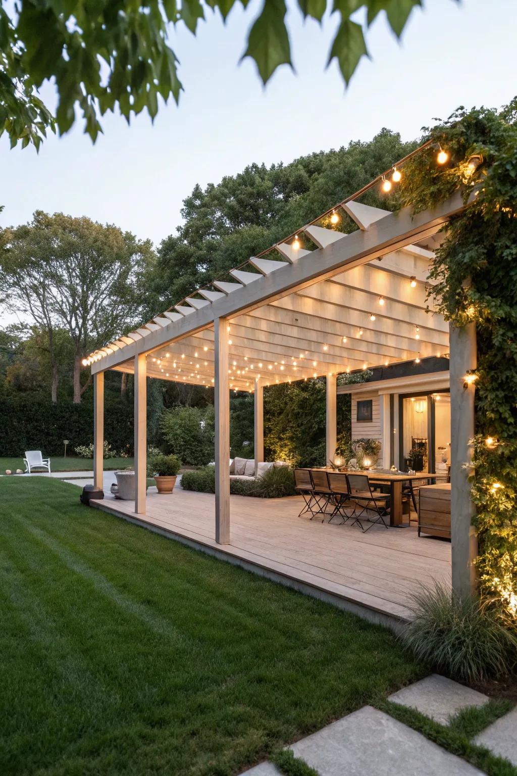 Pergolas provide both utility and aesthetic appeal.