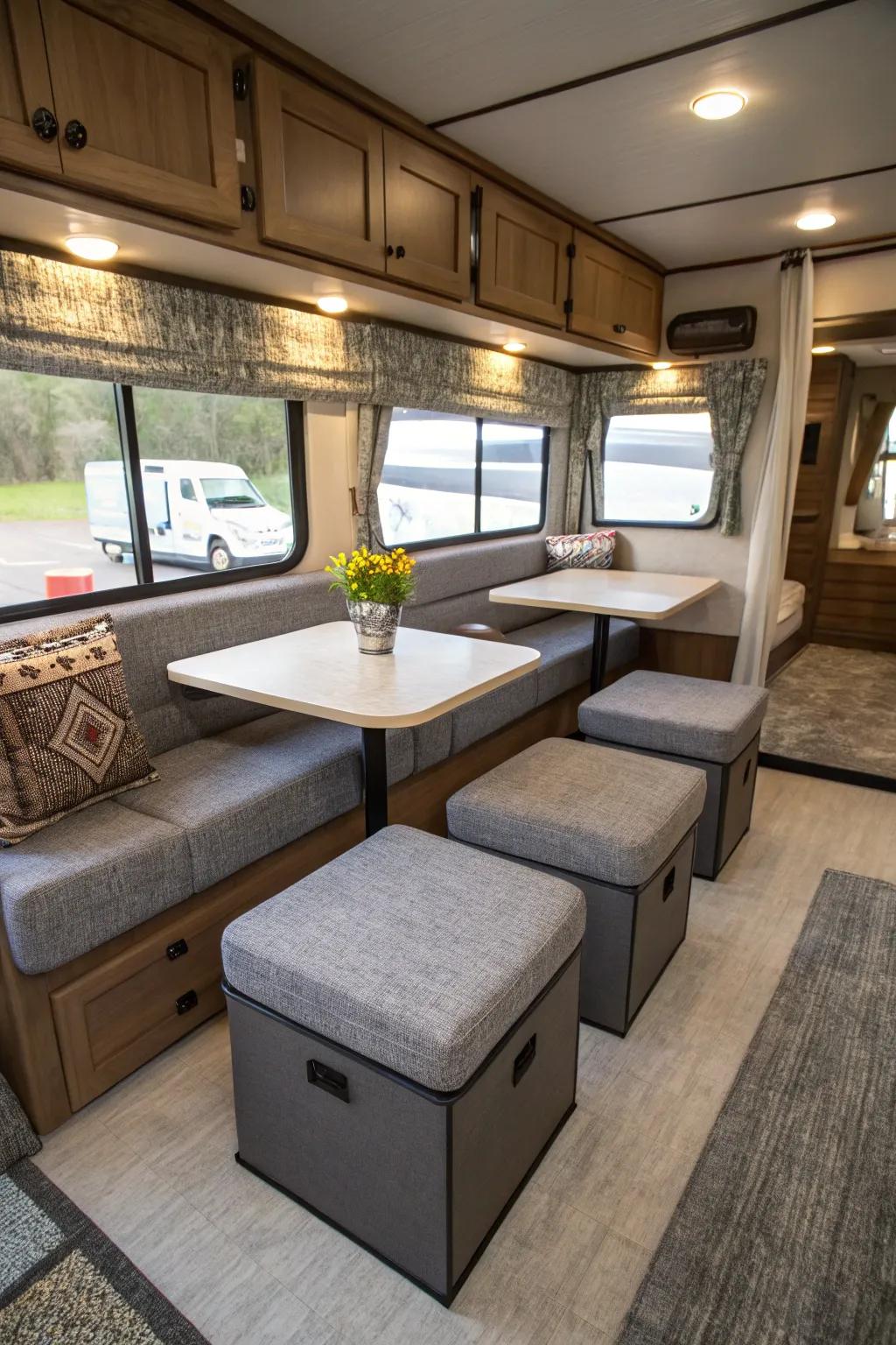 Select furnishings that uses versatility and performance for your mobile home.