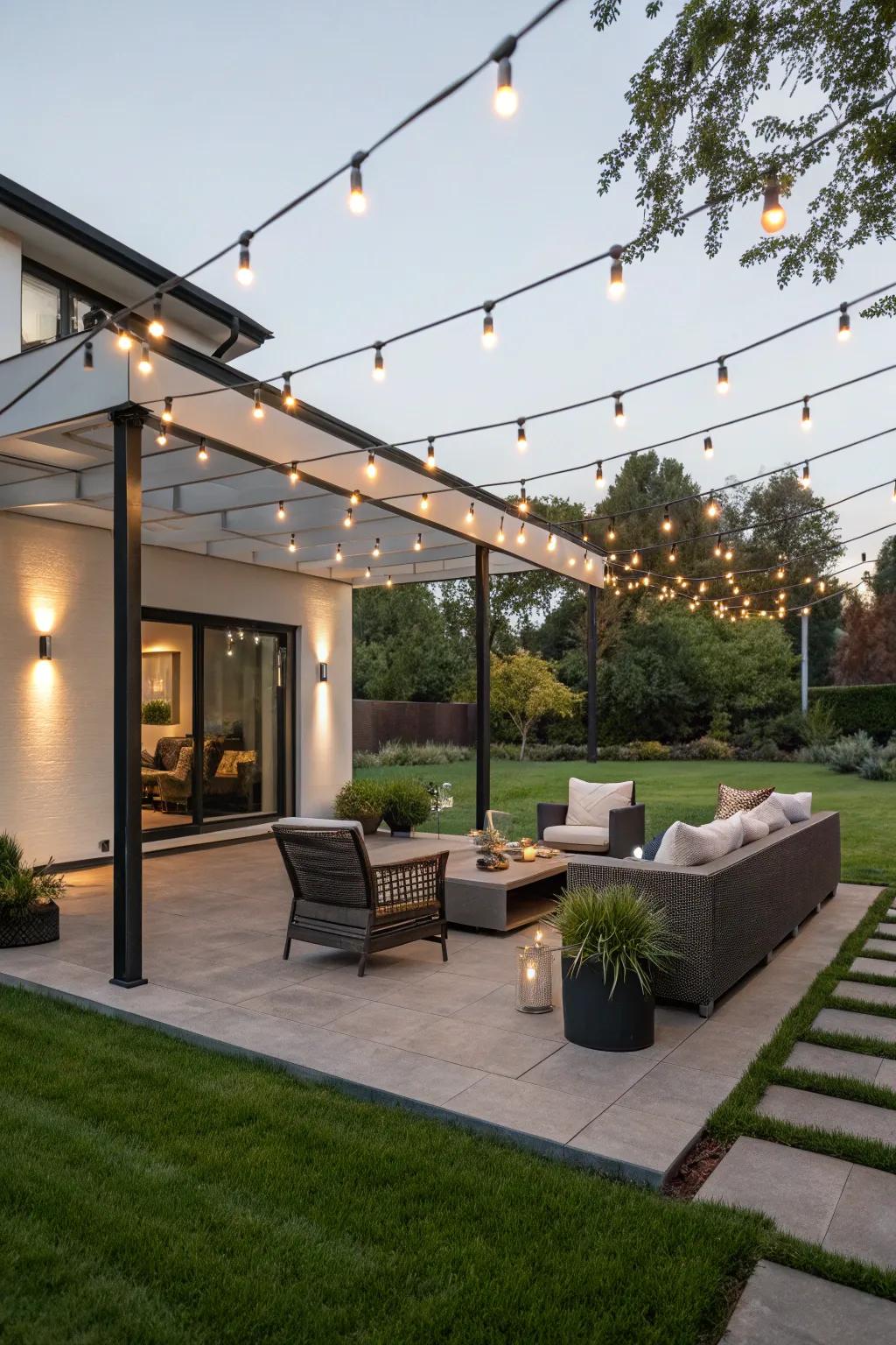 Let ambient lighting brighten your evenings outdoors.