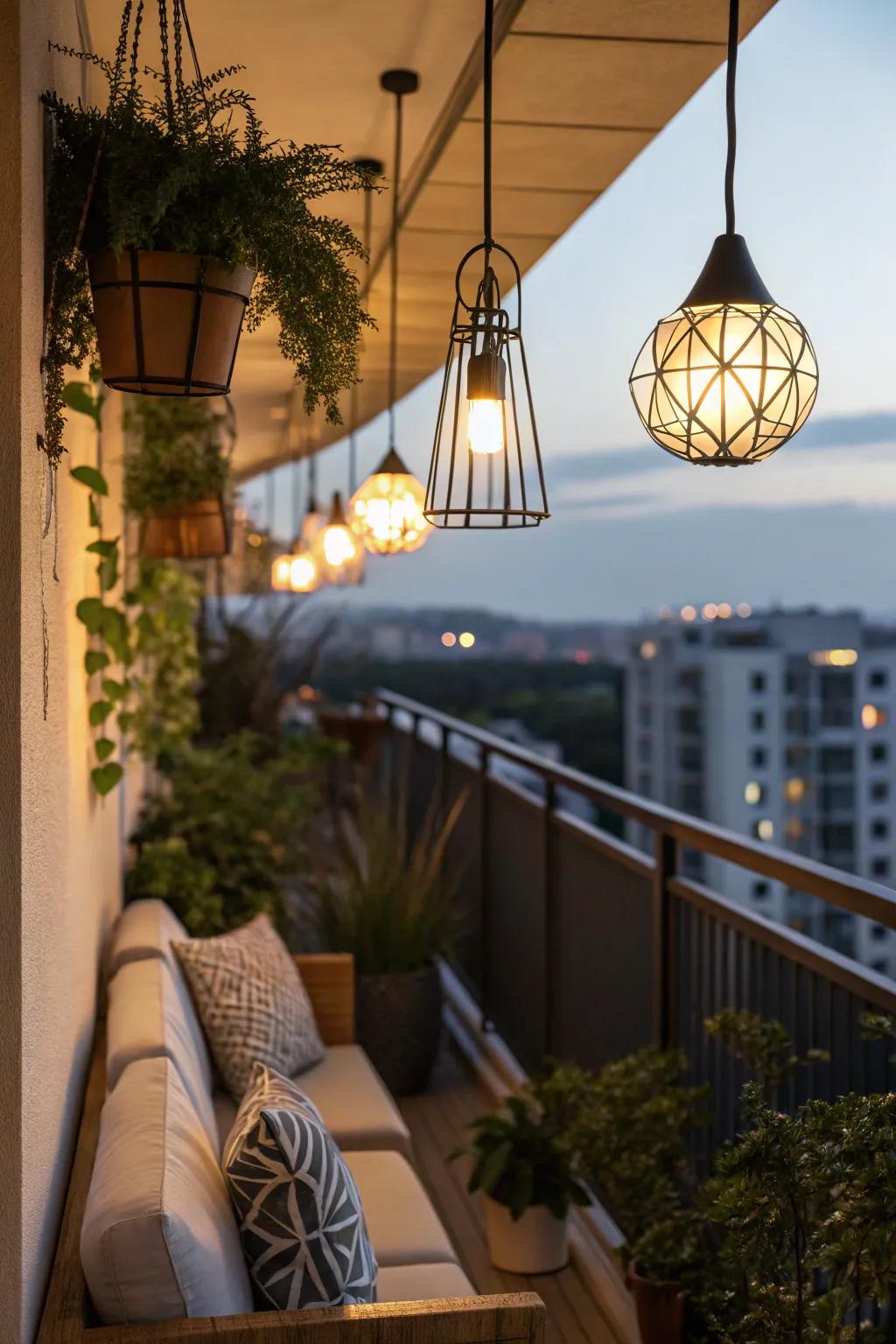 Set the mood with fashionable lighting choices.