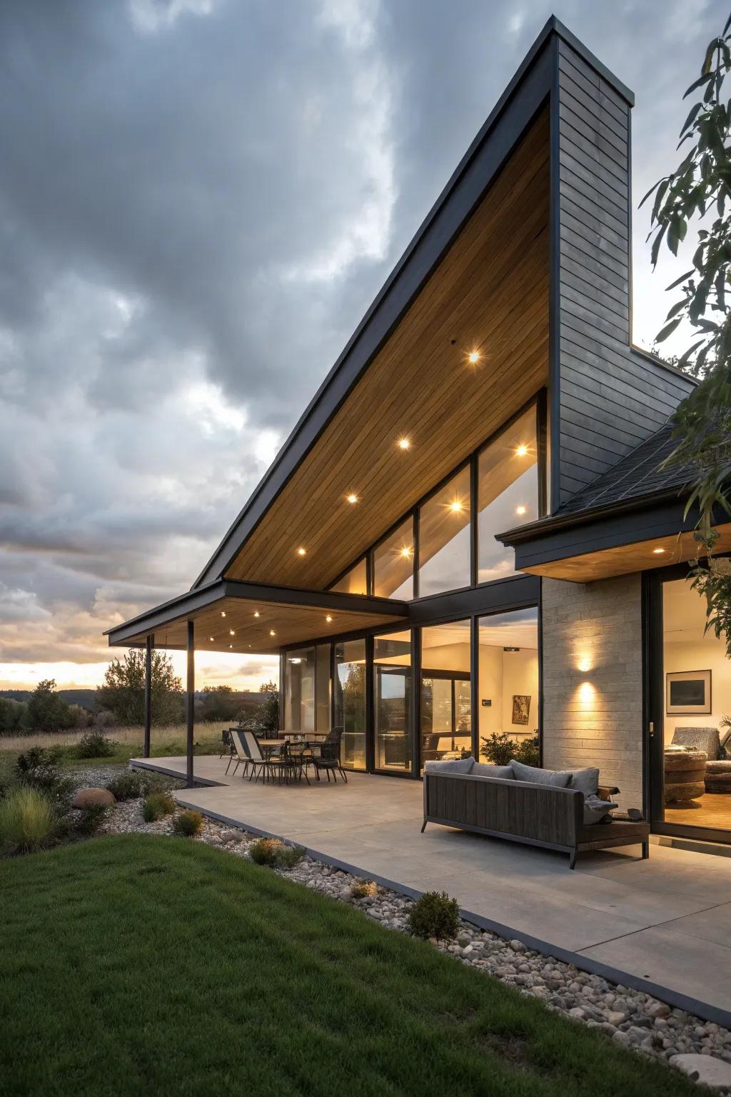 Roof projections add flair and practicality to modern houses.