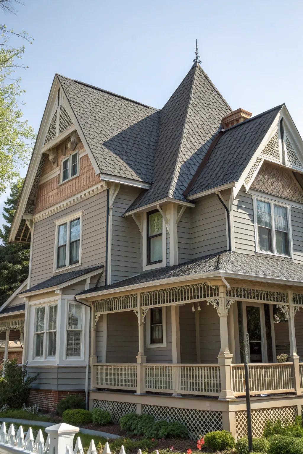 Vertical siding showcasing architectural peaks