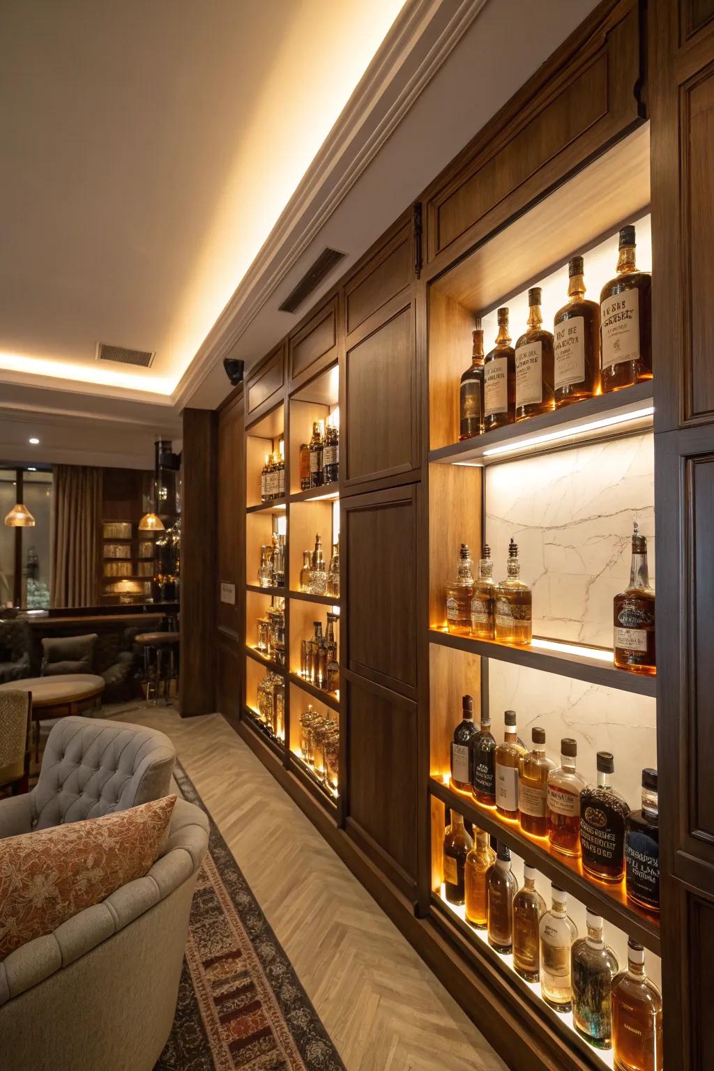 A well-organized spirits display becomes the centerpiece of your area.