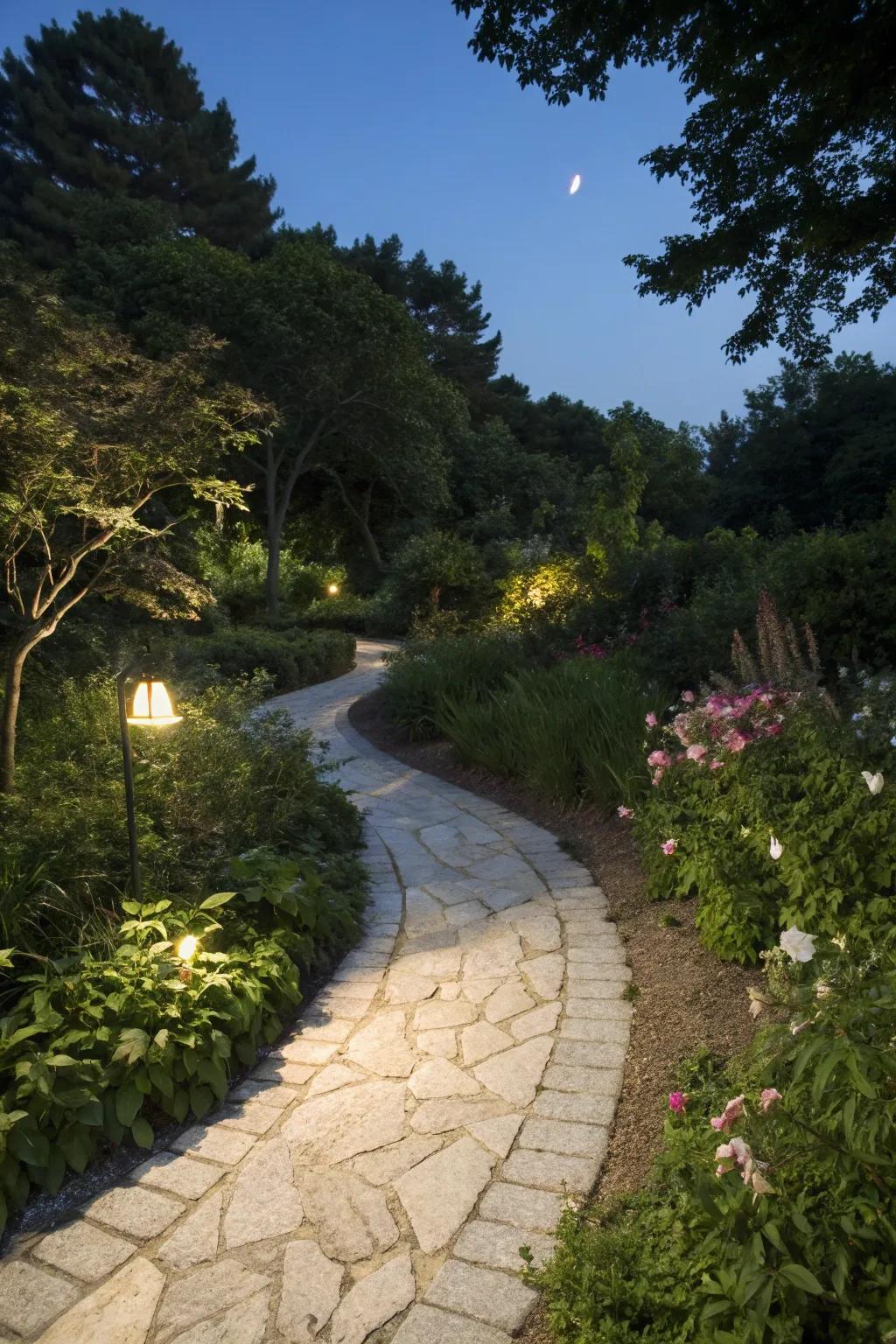Light-toned stone passages beckoning nighttime exploration.