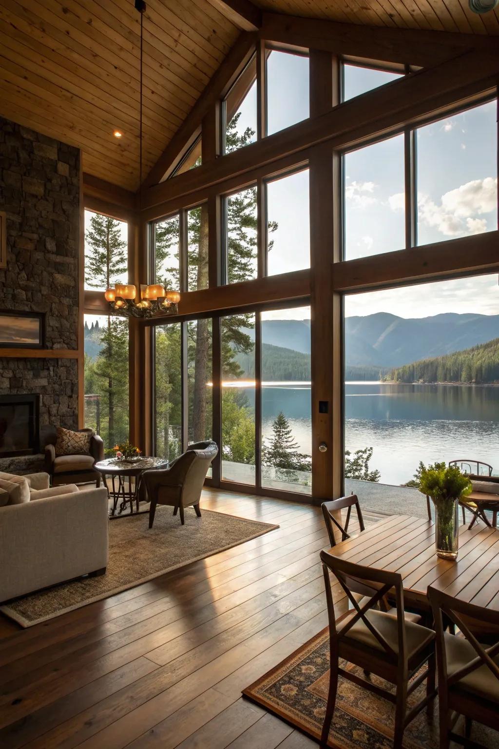 Open spaces designed for social events and scenic views.