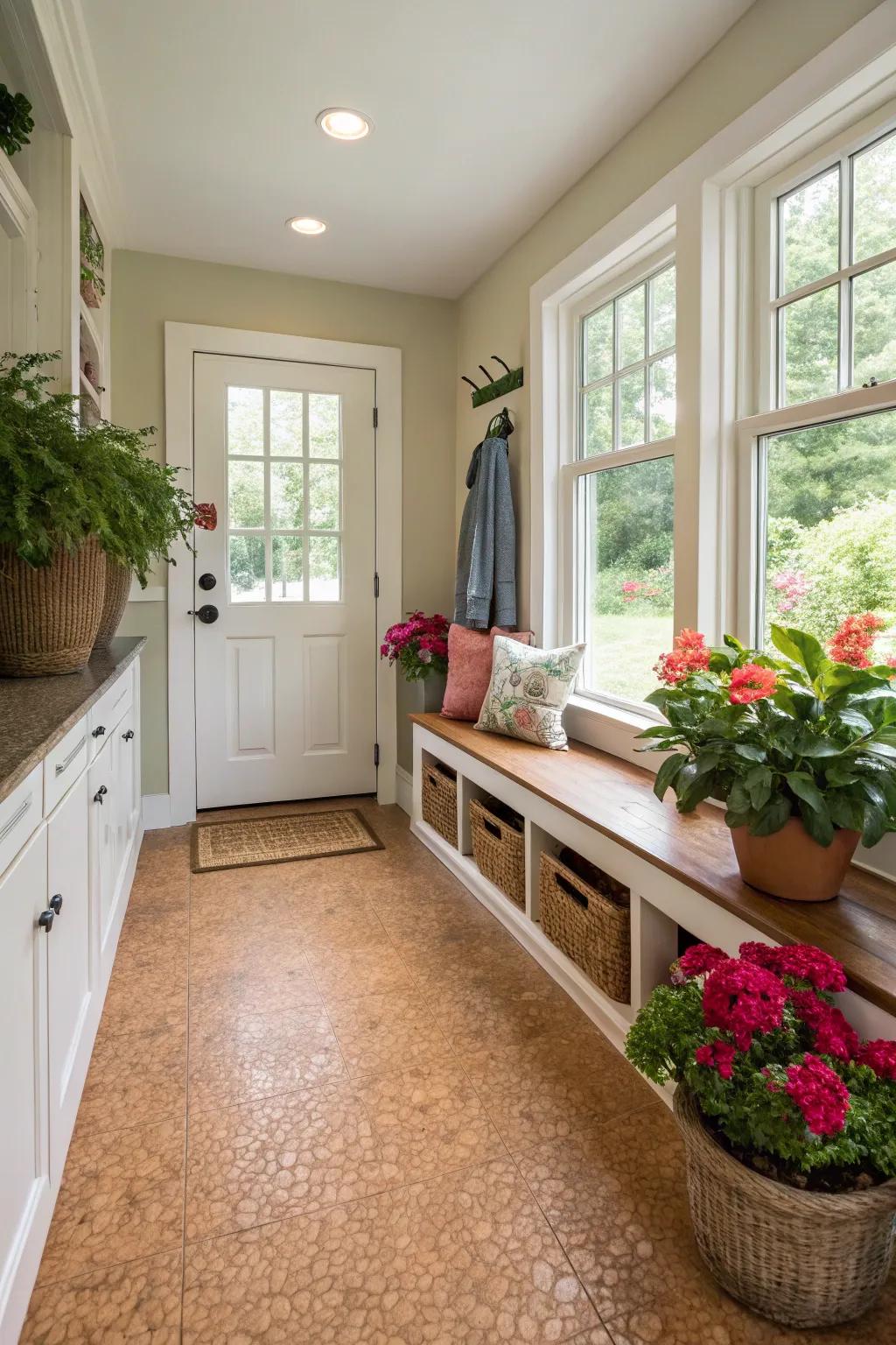 Cork flooring presents a sustainable choice enriched with natural elegance.