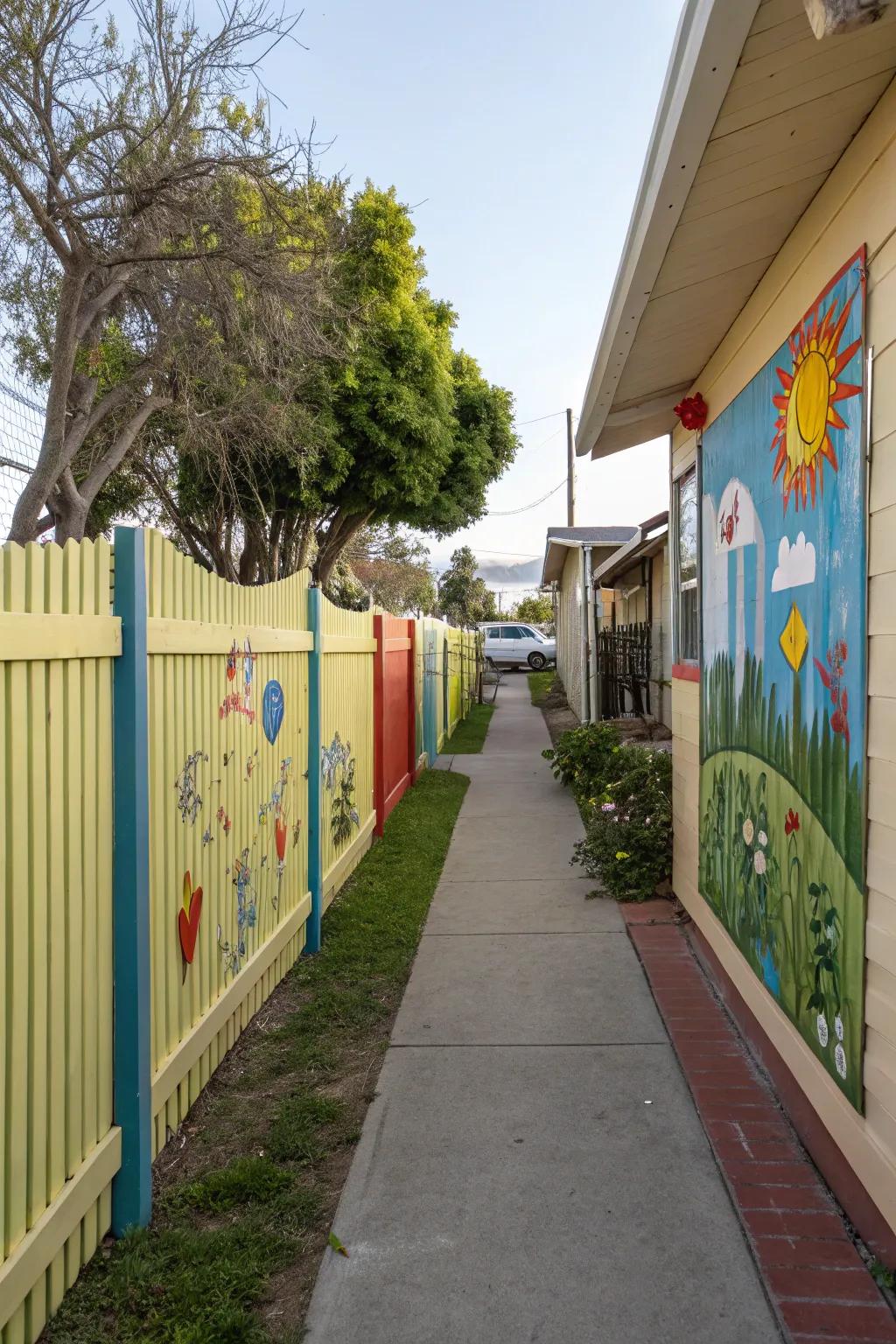 Wall art injects personality and flair into any side yard.