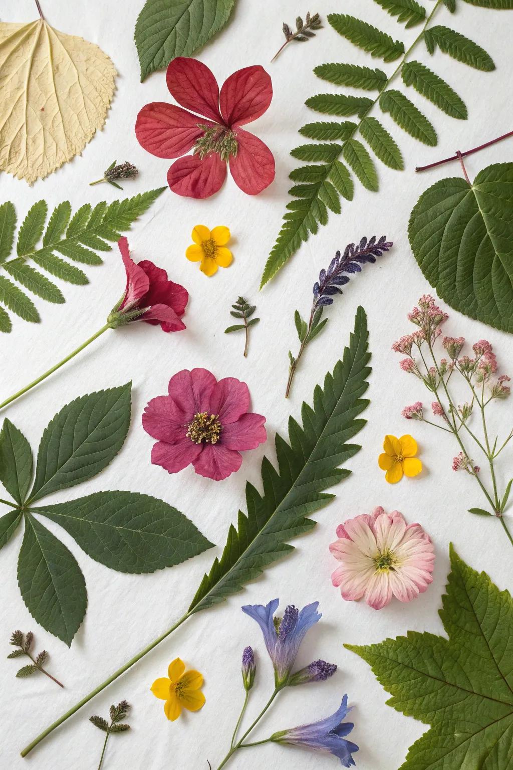 An imaginative collage blending artistic depictions with natural materials.